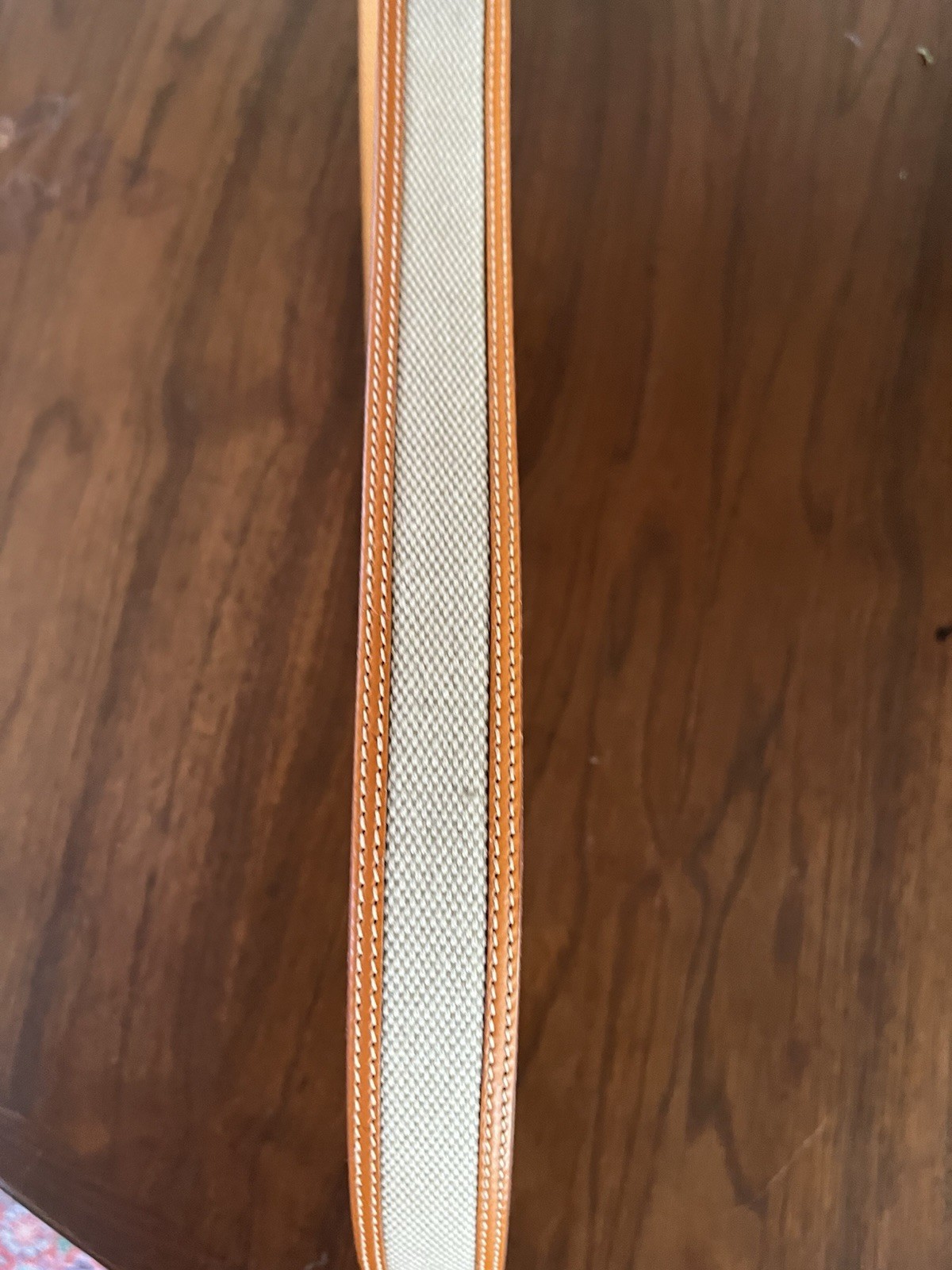 Longhi Leather And Canvas Belt Made In Italy 36