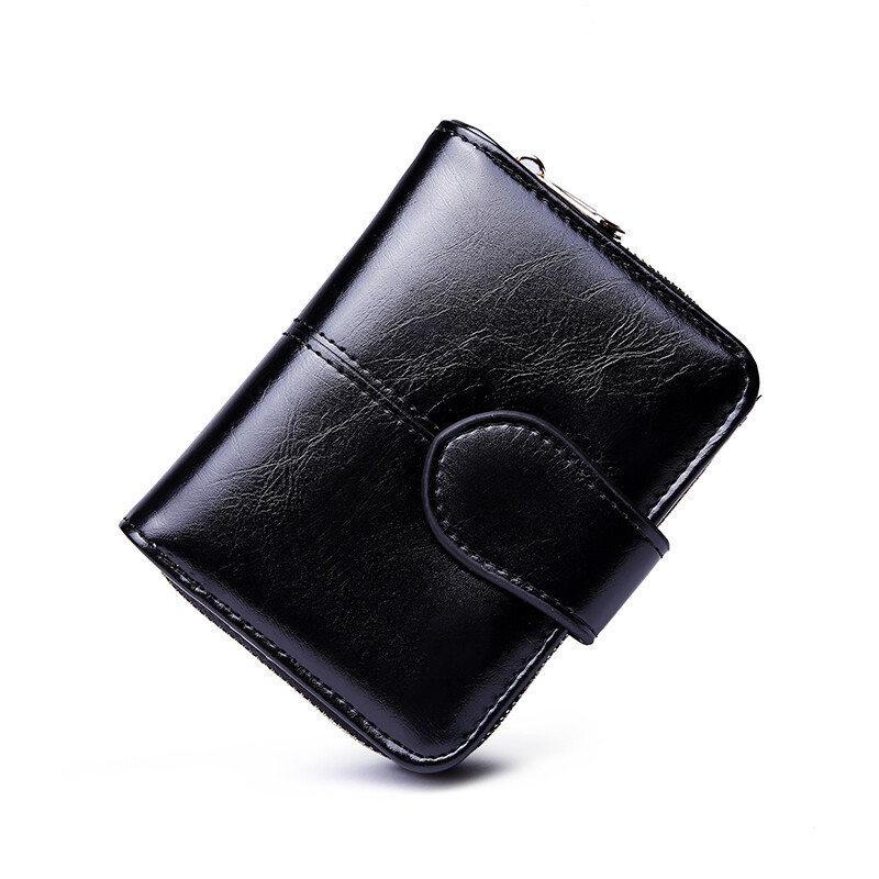 Women’s Small Bifold PU Leather Wallet with Zipper Coin Pocket Card Holder Purse