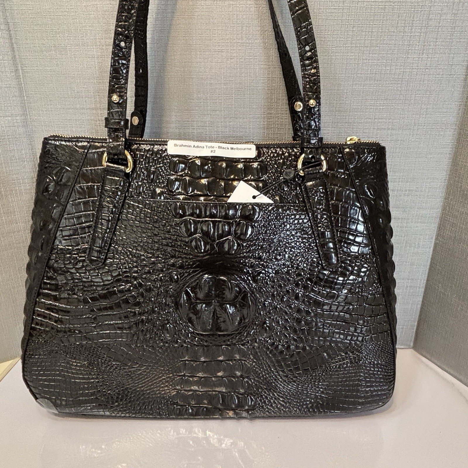 BRAHMIN ADINA Black Melbourne Leather Tote Leather NWT – See pics / 2 available