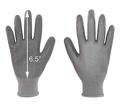 Textured Latex GRIP Knit Fabric Work Gardening Gloves Gray Women lot Size Med Lg