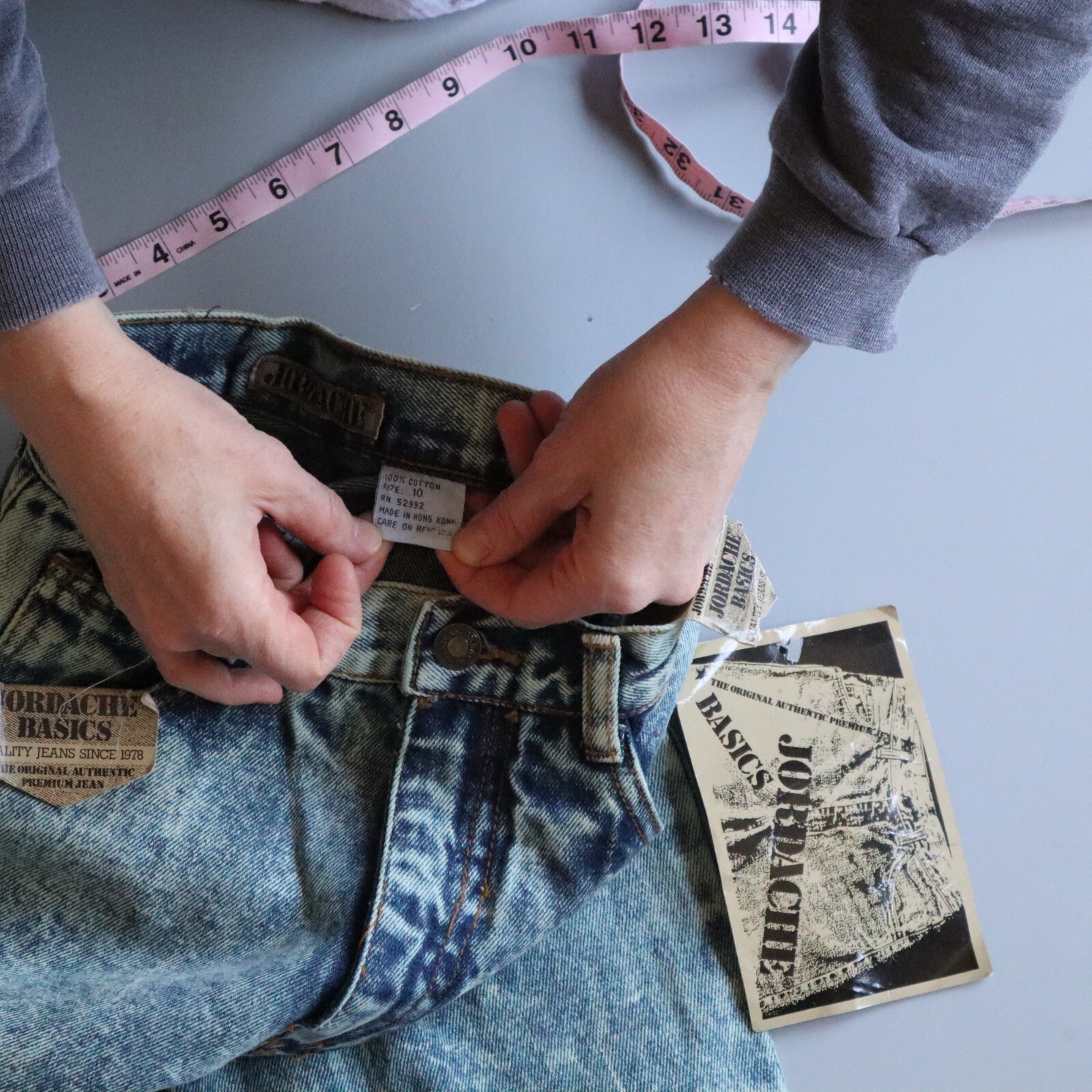 Vtg Jordache Mom Jeans Zip Ankle Acid Wash Tag 10 Measure 22 x 27 Kids Youth