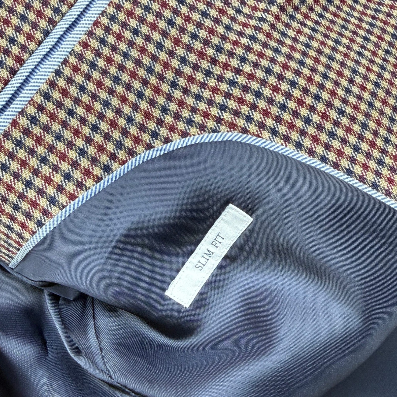 Jos. A. Bank Blazer Mens 40R Brown Houndstooth 1905 Collection Slim Fit Wool