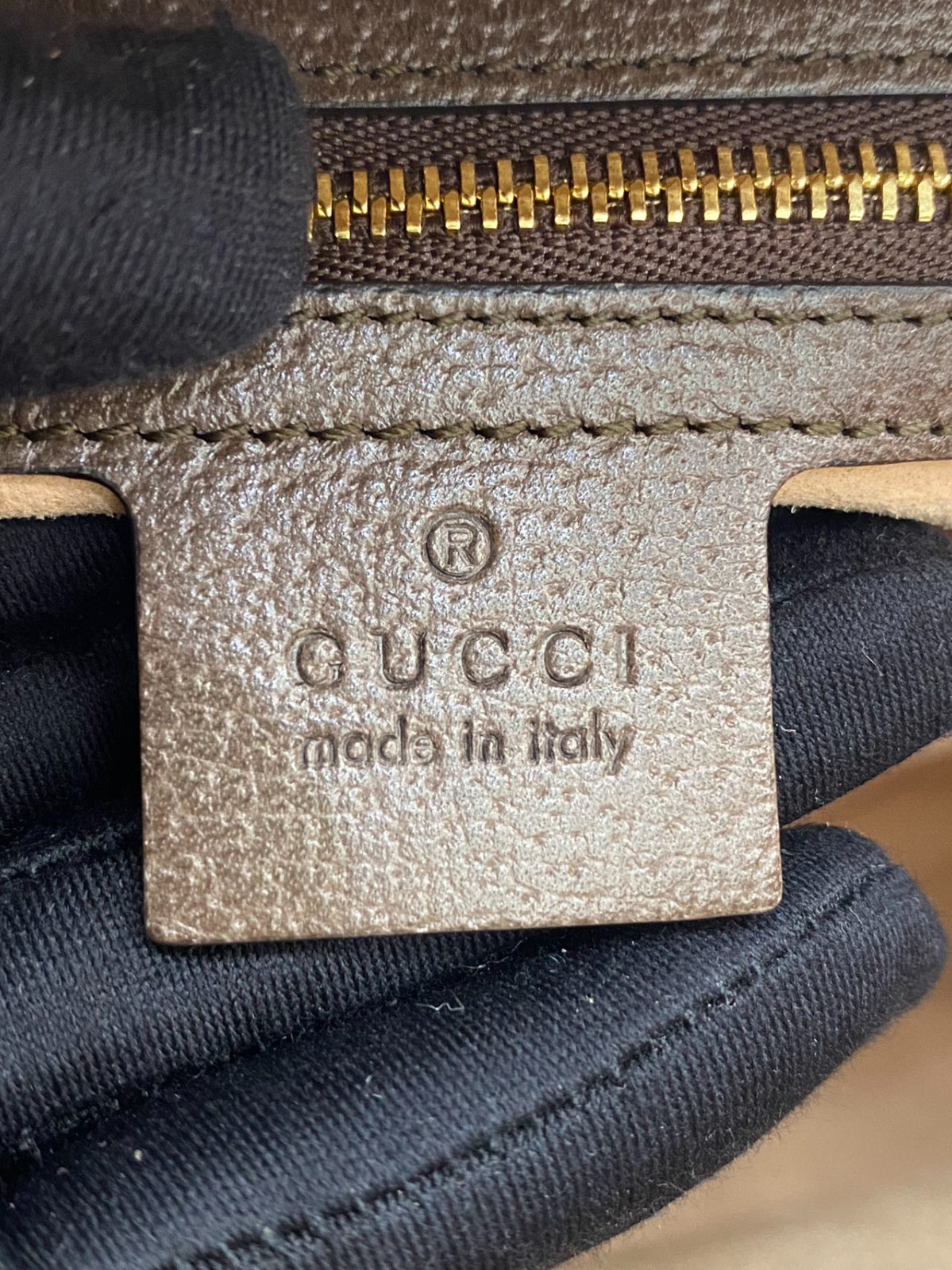 Authentic Gucci Ophidia Small Camera Bag GG Supreme Coated Canvas with Leather