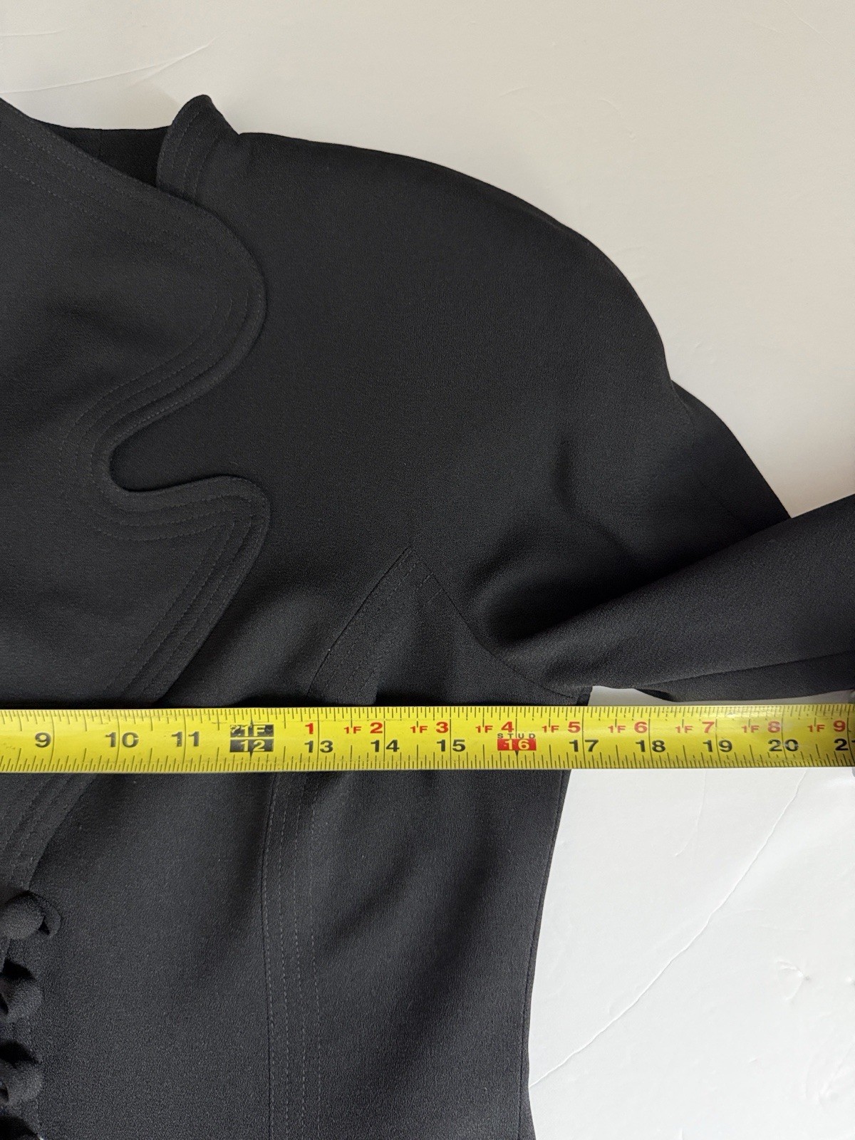 Vintage Alberto Makali Black Sculptural Blazer Asymmetric Collar Fitted USA US 2