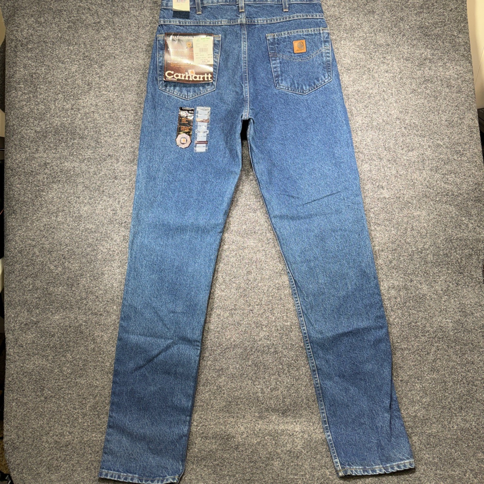 Carhartt Traditional Fit Jeans Mens 34×36 Blue Straight Leg B18 DST Vintage Y2K