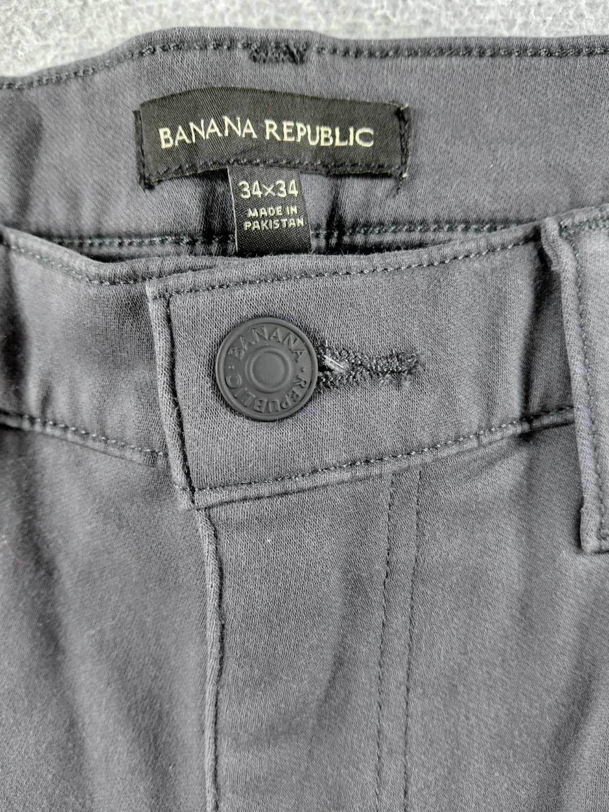 Banana Republic Men’s Pants Size 34×34 Gray Straight Leg Stretch 5 Pocket 35×34