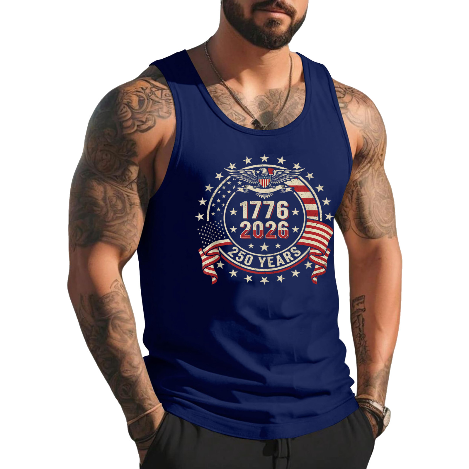 250th Patriotic American Birthday 250 Anniversary USA Flag Tank Top
