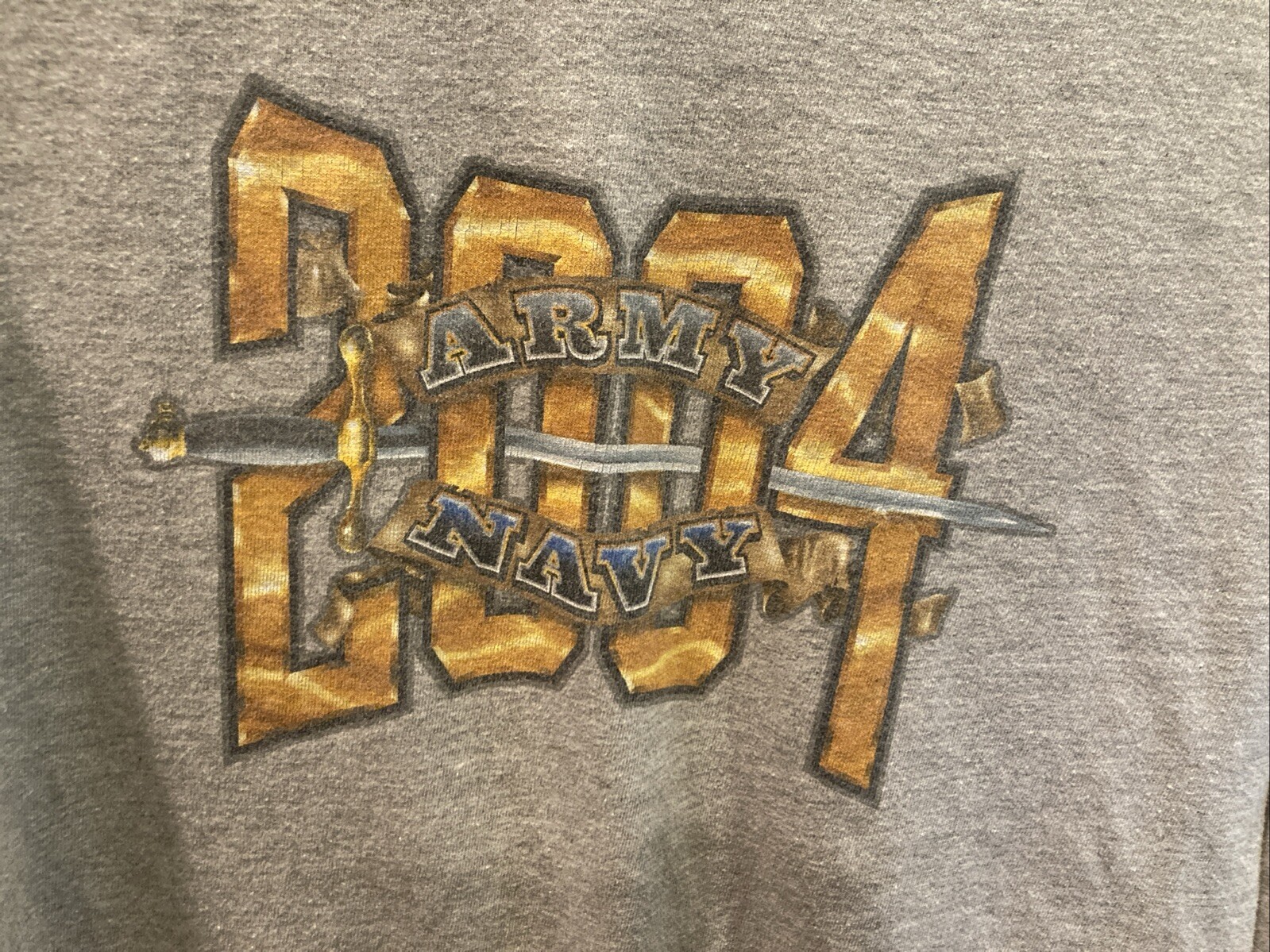 Vintage 2004 Small Double Sided Gray Army Vs. Navy Football Long Sleeve T-Shirt