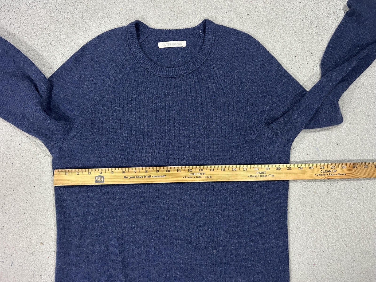 Outerknown Sweater Mens Large Blue Recycled Cashmere Merino Crewneck Soft Knit