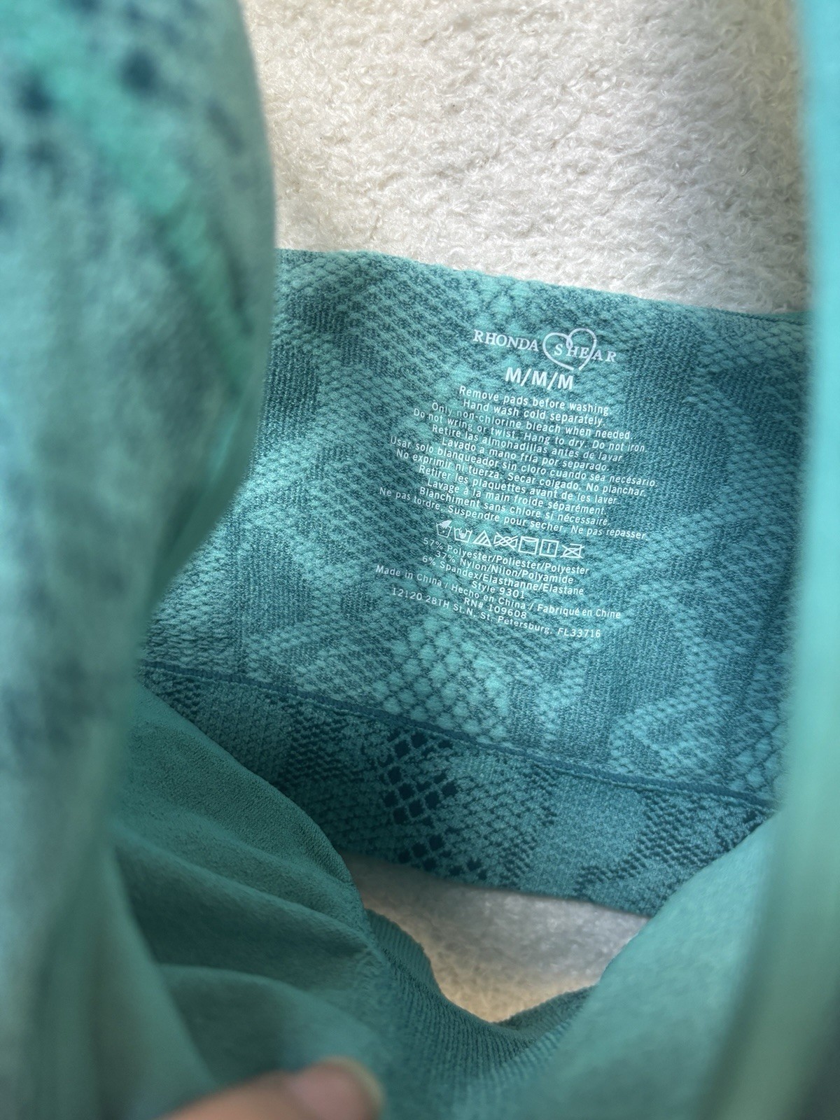 Goddess Sport Non-Wired Bra Teal Snake Print Support – Size [M]