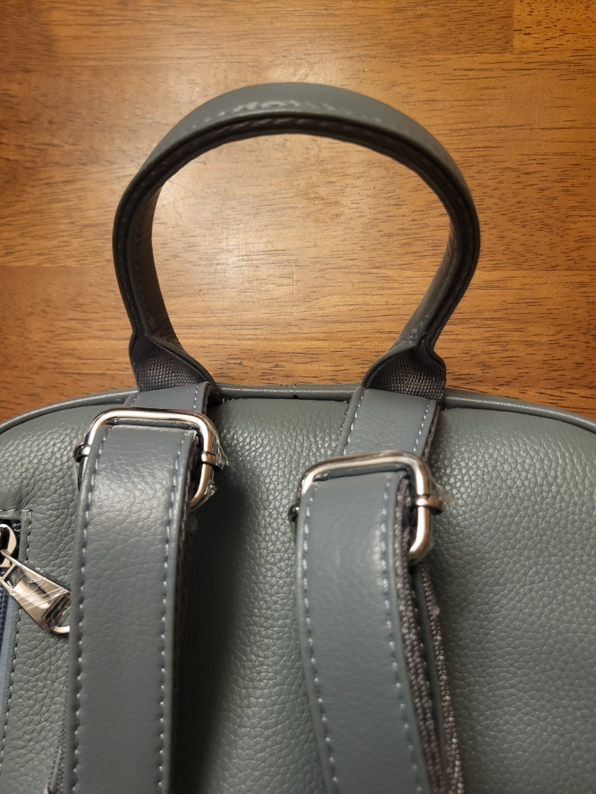 NWT BOSTANTEN Slate Blue Pebbled Leather Backpack 13 x 11 Inches