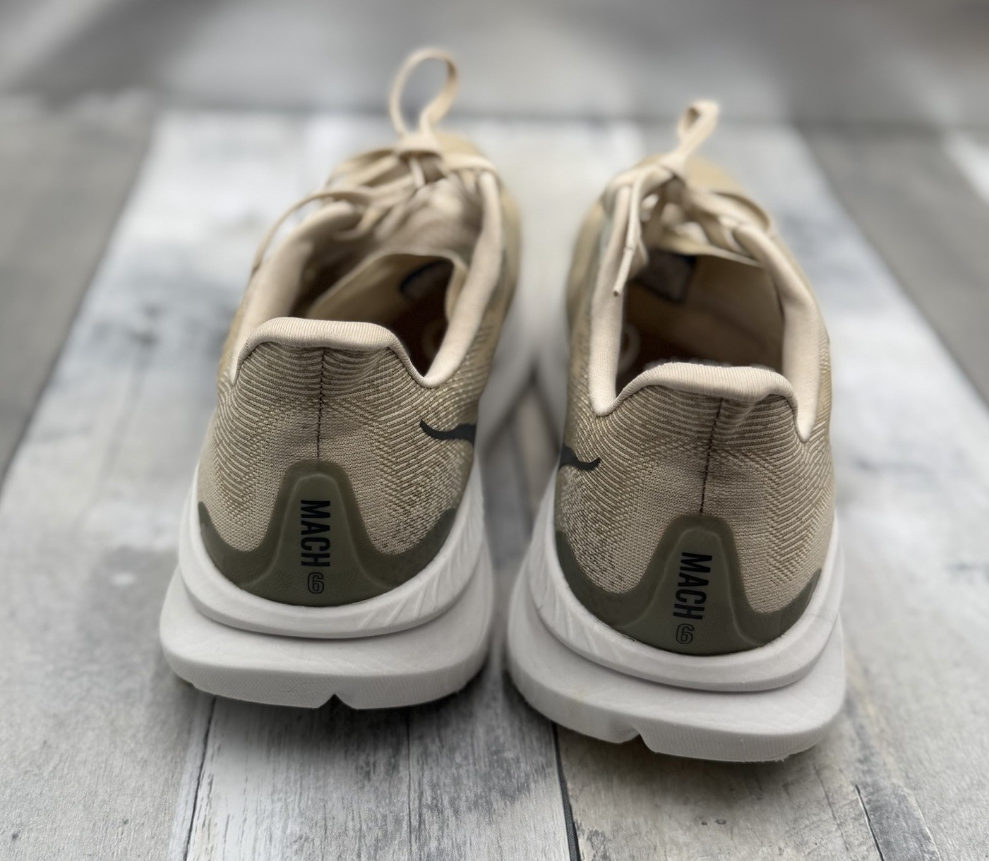 HOKA Mach 6 Oat Milk Barley Beige Running Shoes Men’s Size 12.5 D 1147790-OKB