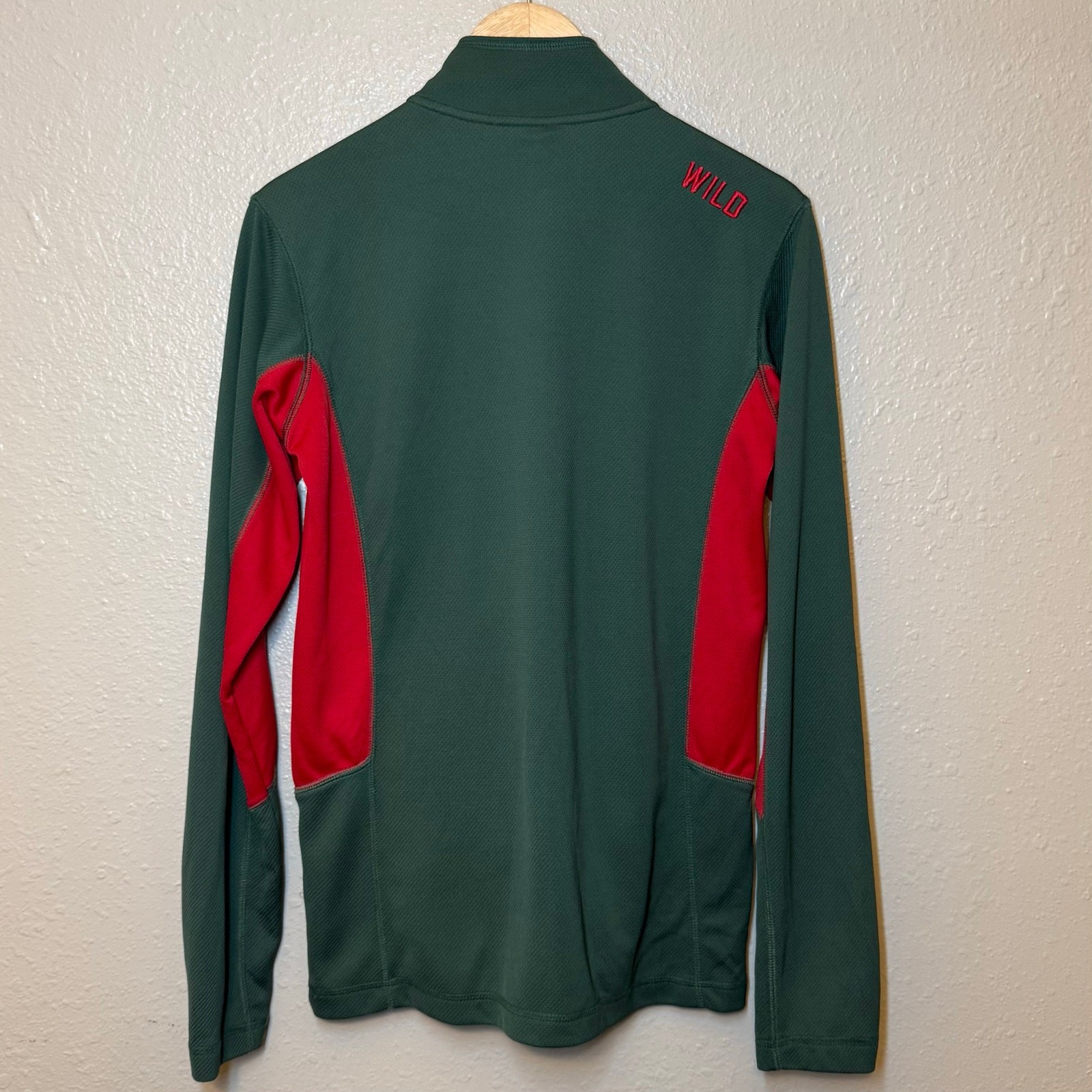 Minnesota Wild Pullover Hockey NHL 1/4 Zip Embroidered Mesh Size Unisex Medium