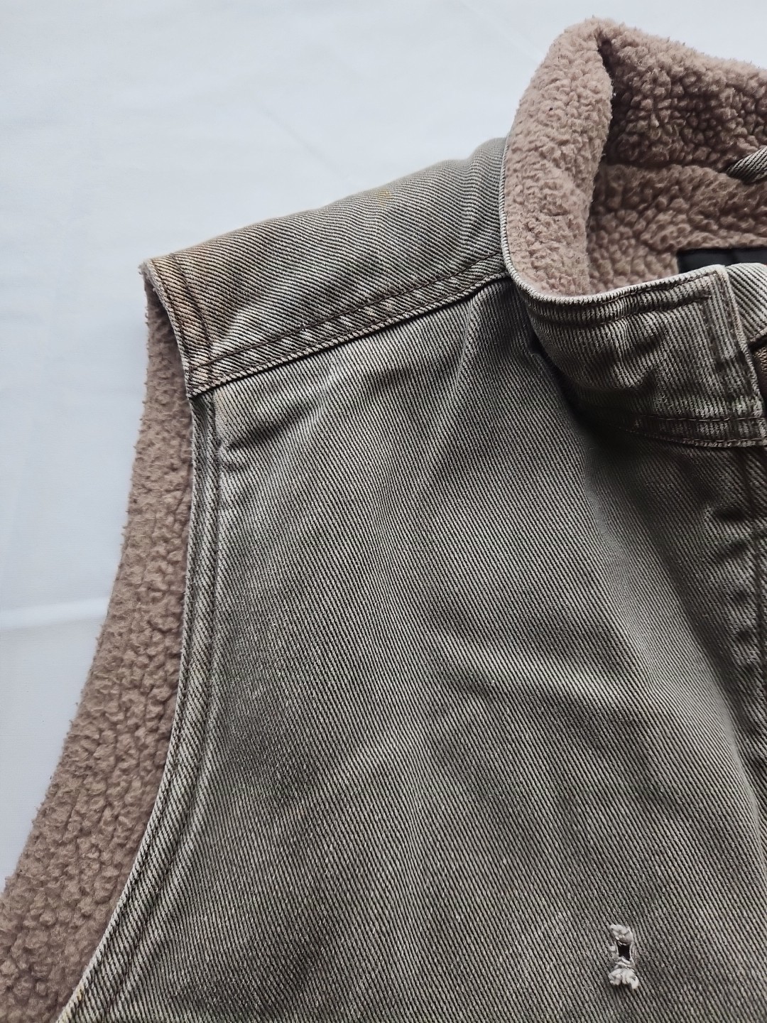 Wolverine Upland Vest Men’s Large Gray Sharpa Lined Chore Western Work Denim