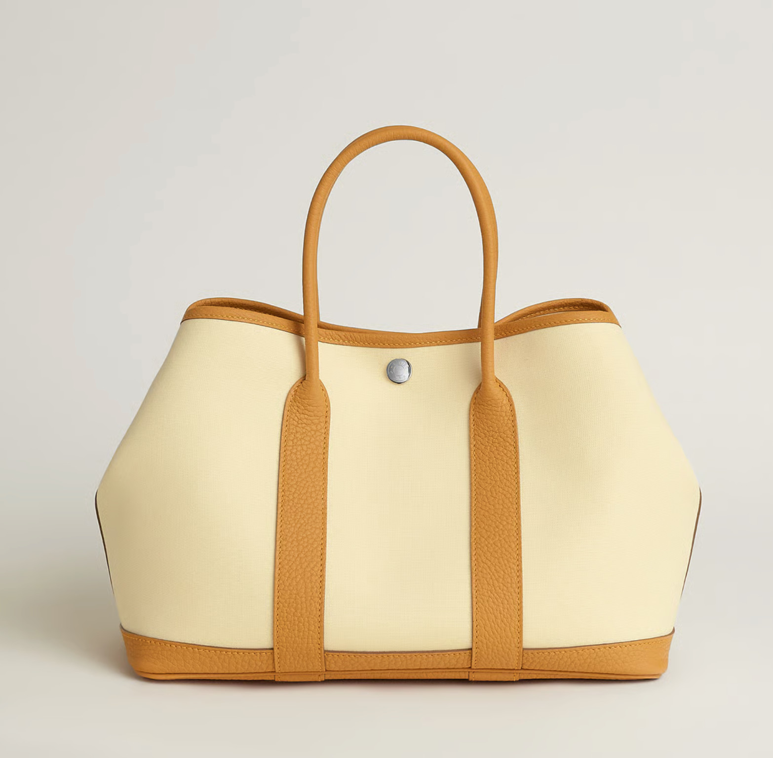 New Hermes Garden Party 30 Vanilla Vanille Naturel Sable Canvas Leather Tote Bag