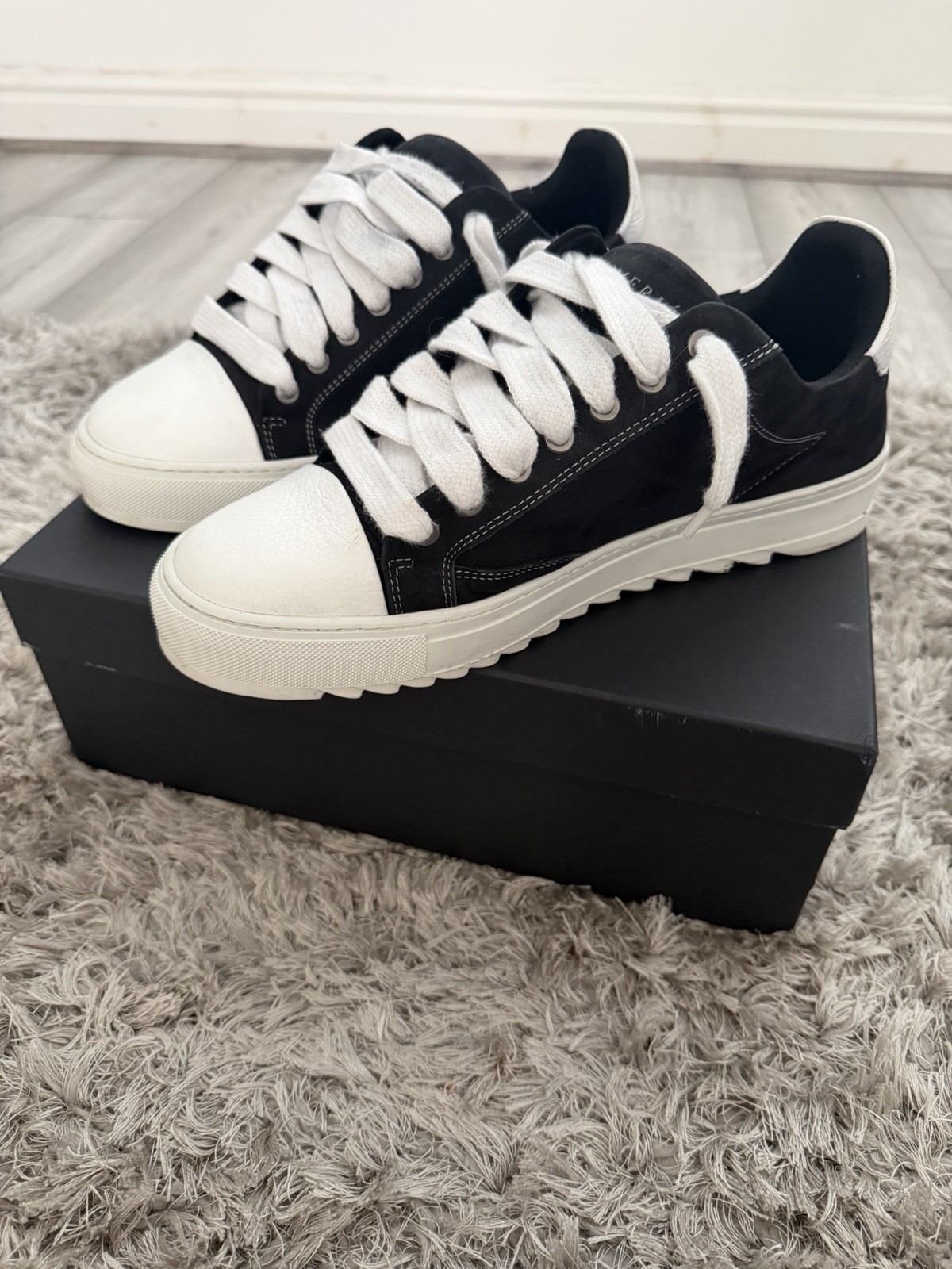 Numeris Black/White Low Top Lace-Up Sneakers Men’s Casual Made in Portugal