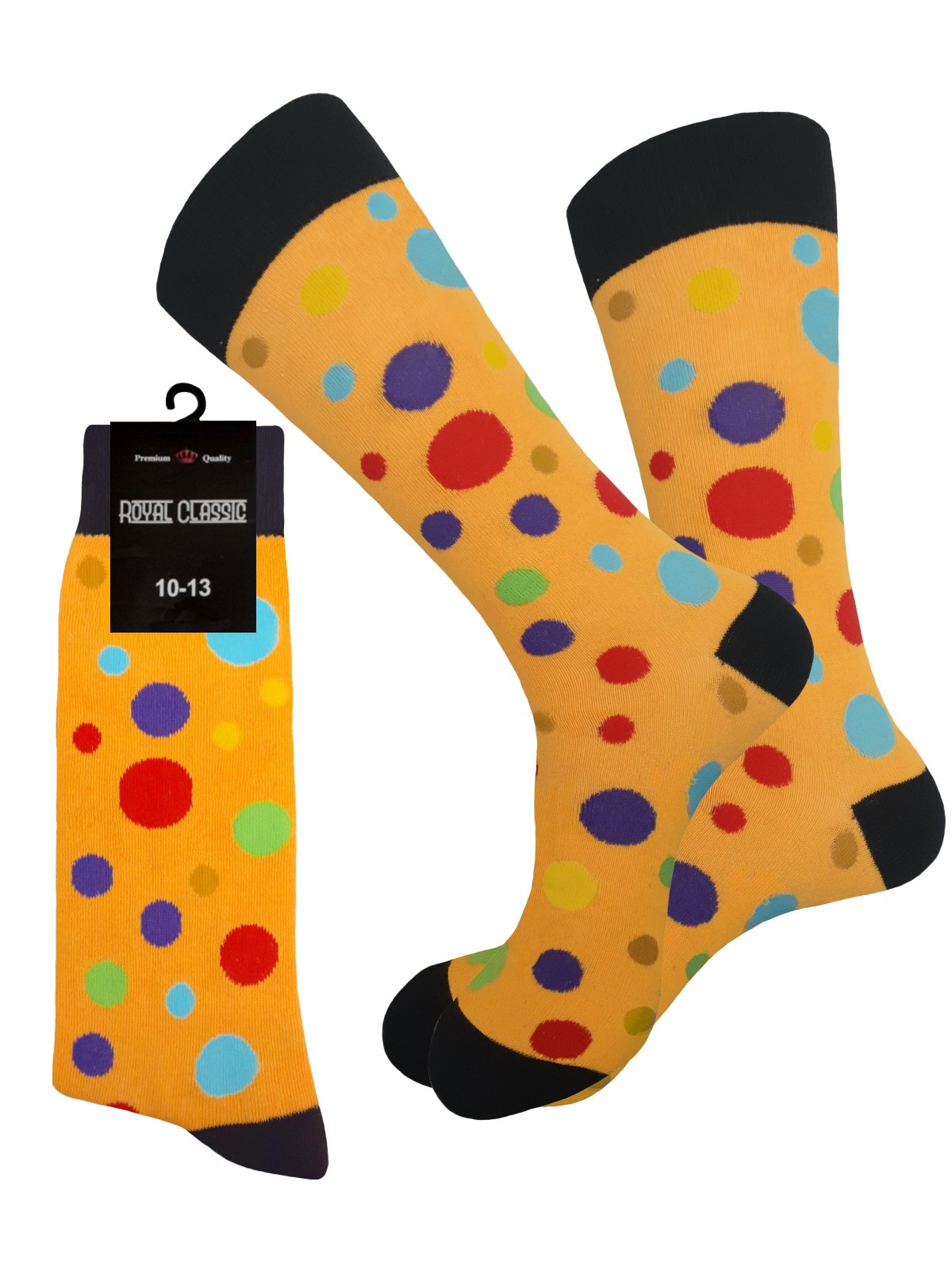 3-6 PK Cotton Dress Socks First Quality SIZE 10-13 Multicolor Polka Dot Socks
