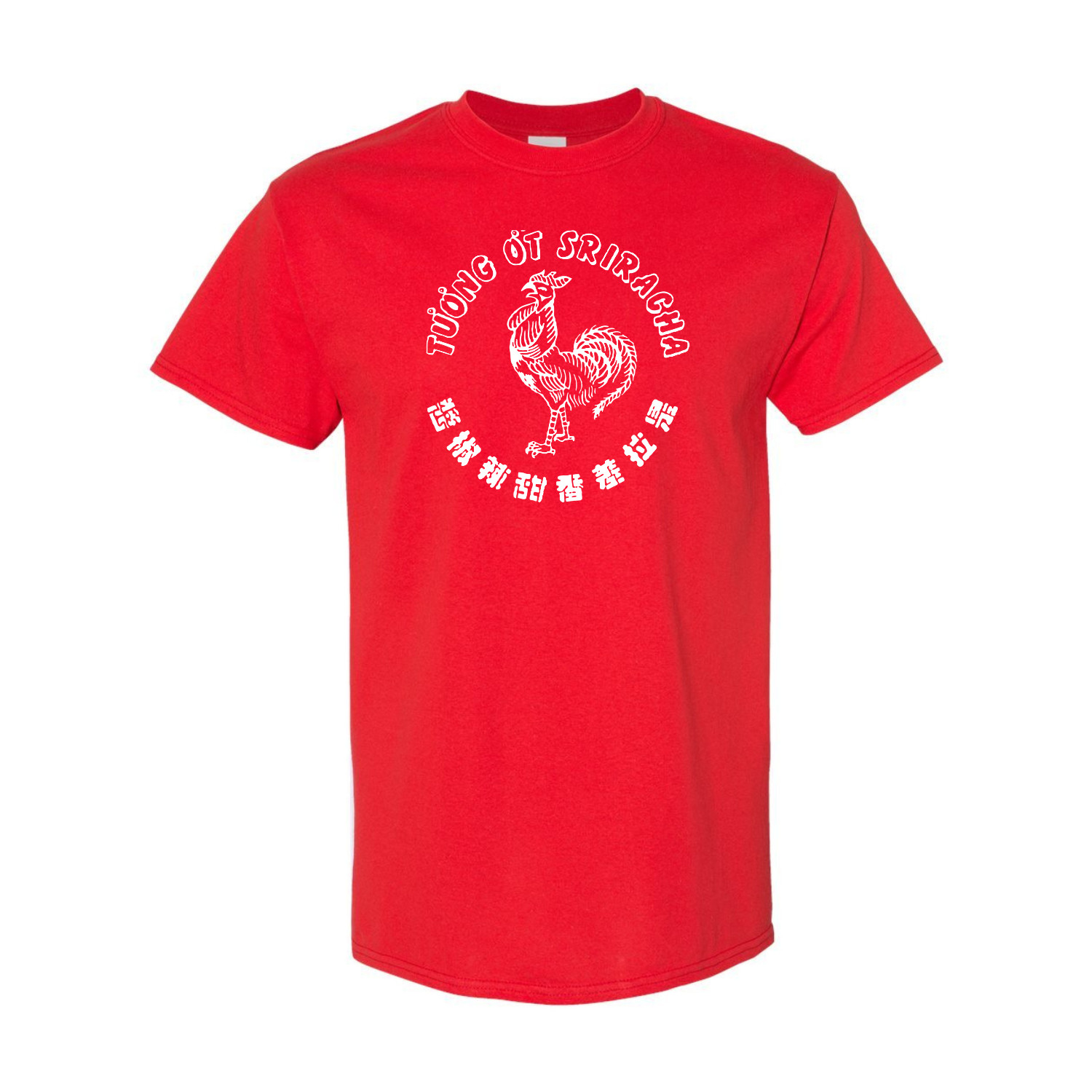 Sriracha hot chili sauce Huy Fong Foods rooster unisex Red T-Shirt Size S-2XL