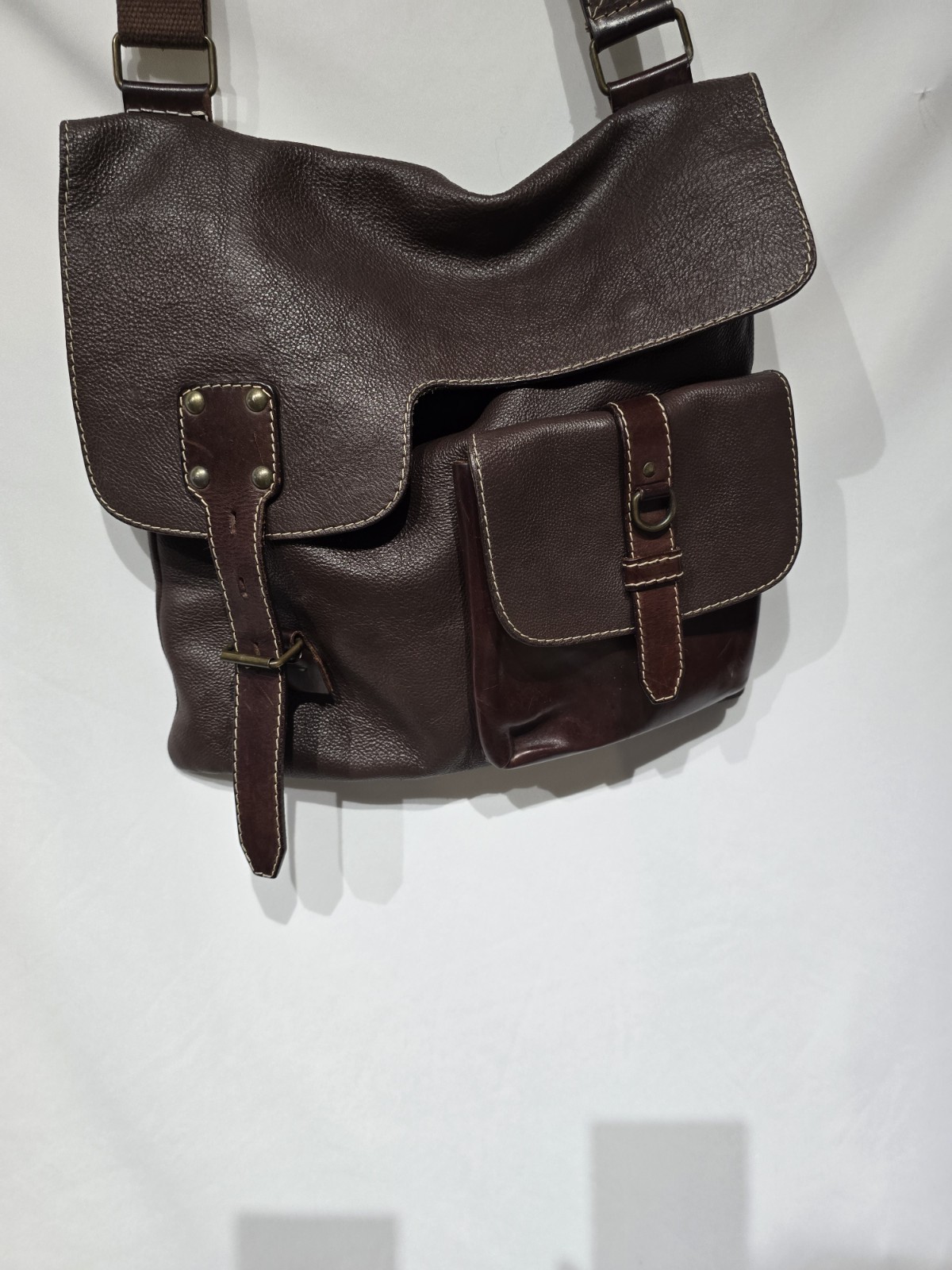 claudia firenze Brown Saddlebag Italian leather Shoulder/crossbody Bag