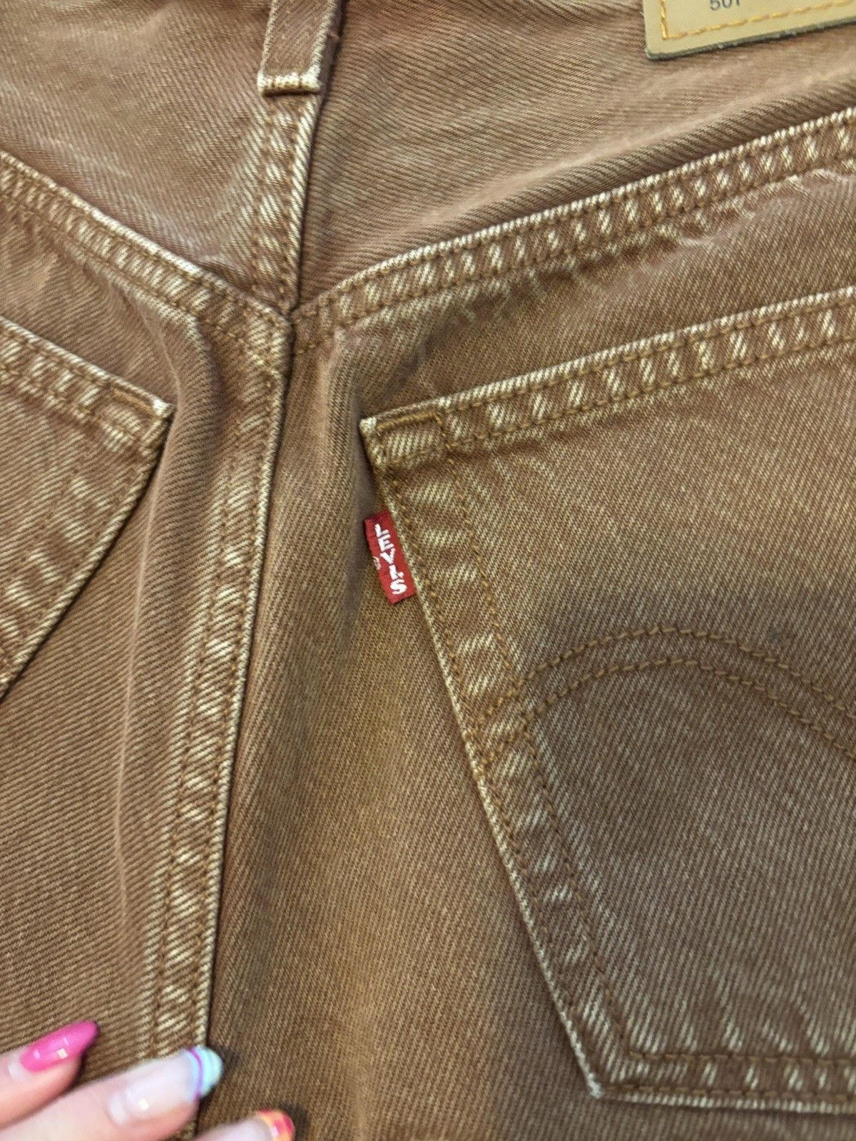 Levi’s Premium 501 Womens Brown Cotton Denim Shorts Button Fly 5-Pocket xs