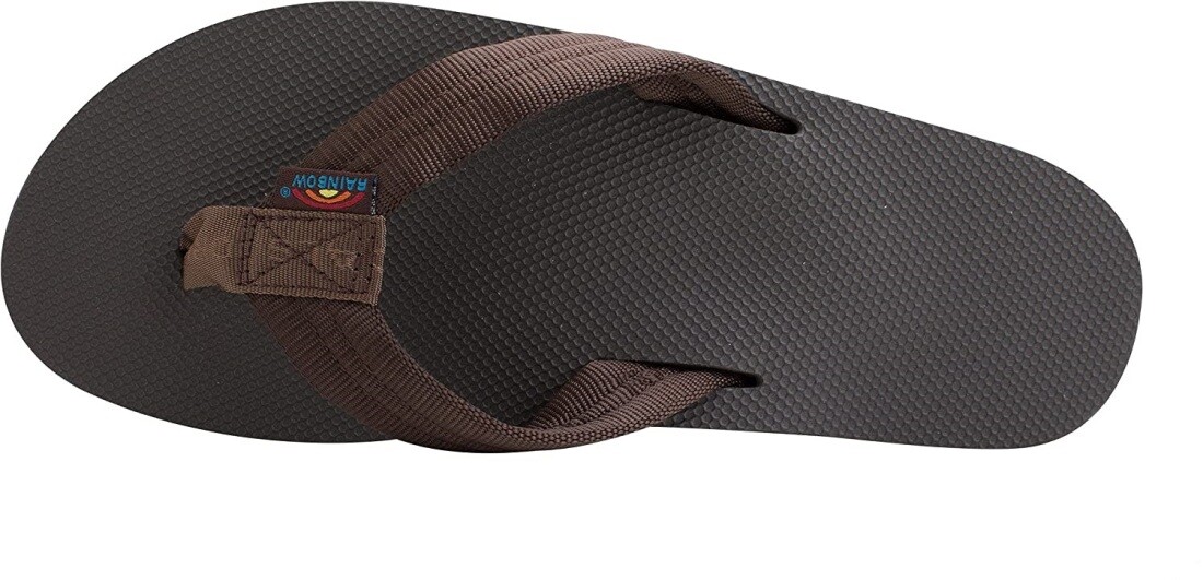 Man Rainbow Classic Rubber Double Layer Soft Top Nylon Strap 302ARP Brown New