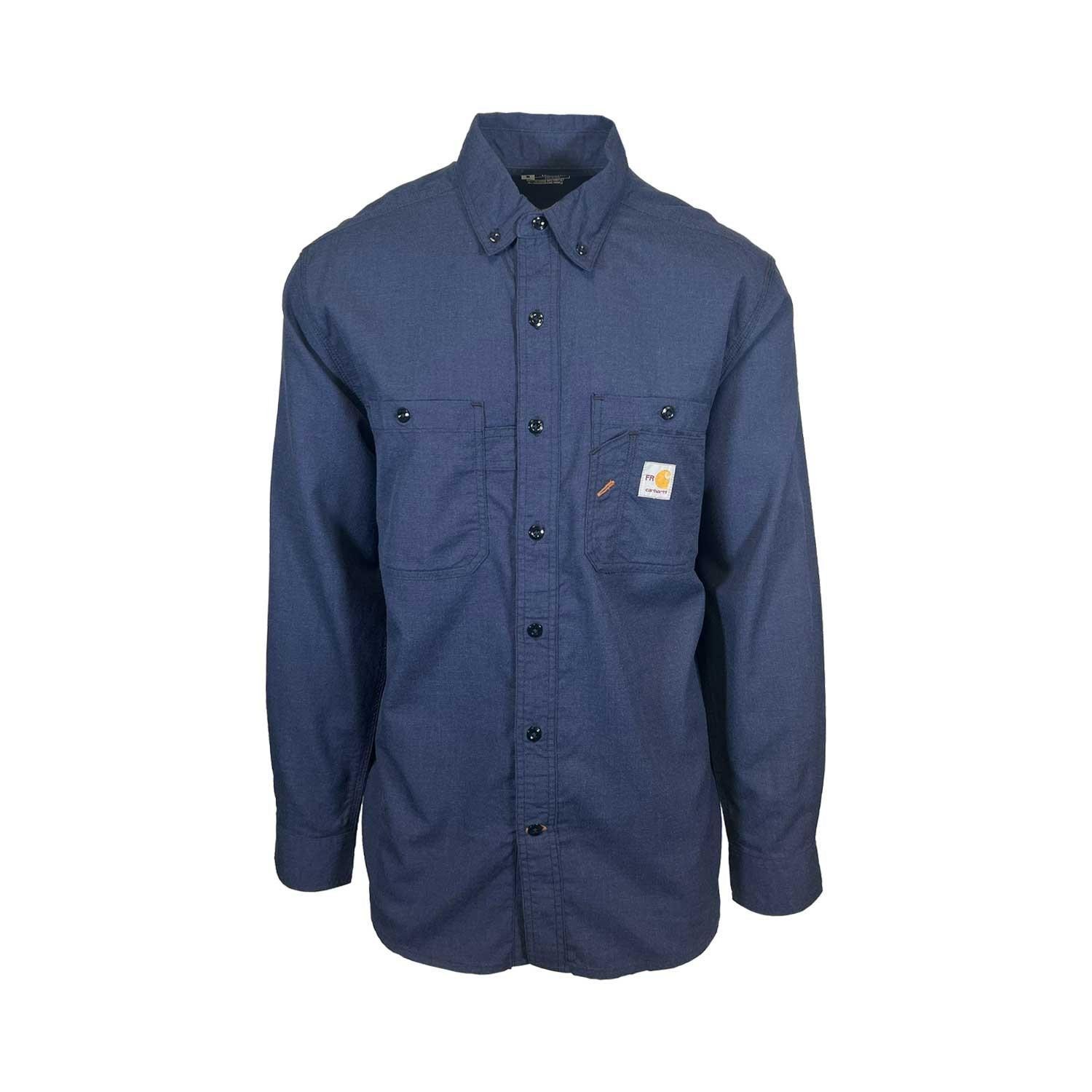 Carhartt FR Men’s Navy Shirt Flame Resistant Long Sleeve Lightweight (S02)