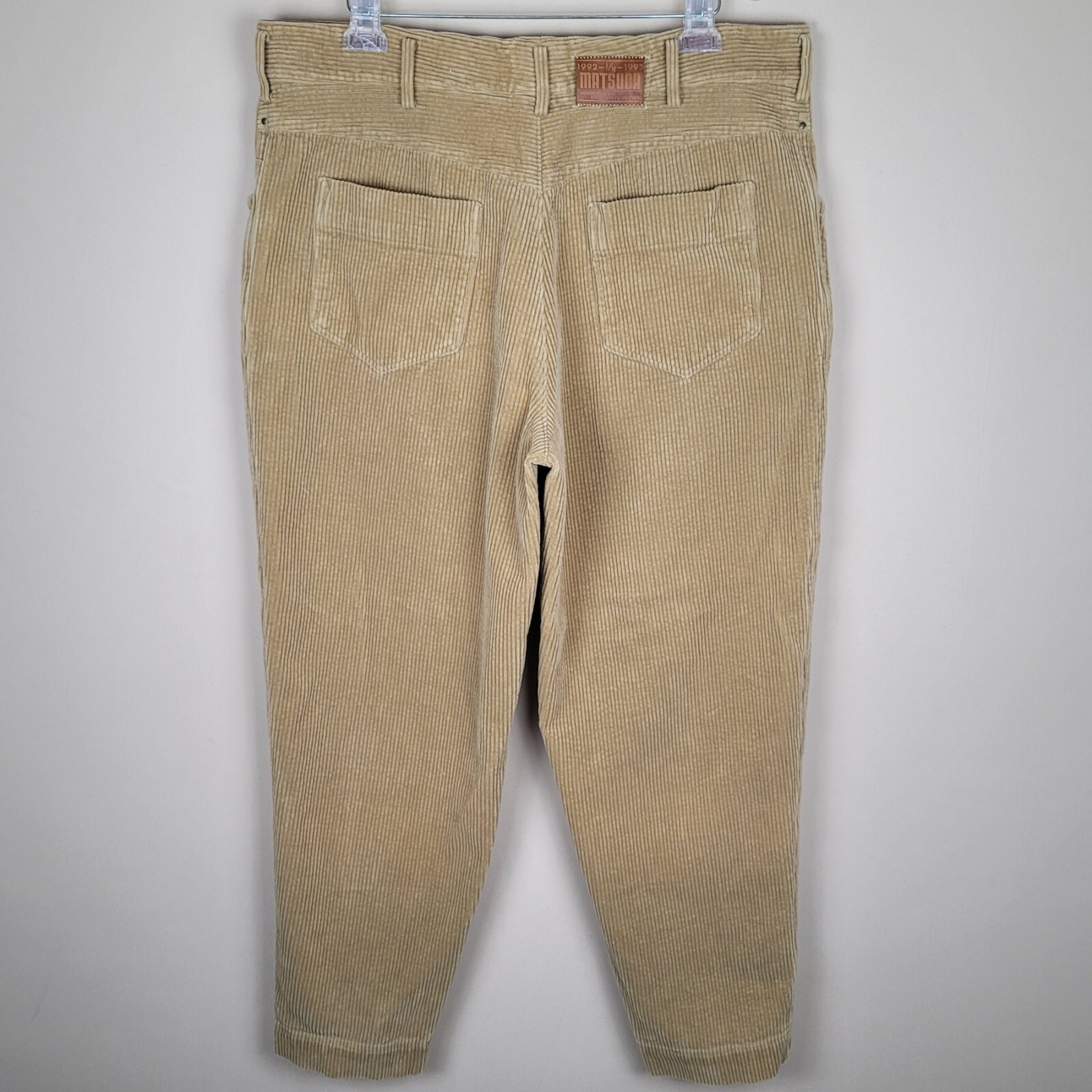 Matsuda Nicole Tokyo Size L Waist 39 Vintage 90s Chunky Corduroy Camel Pants