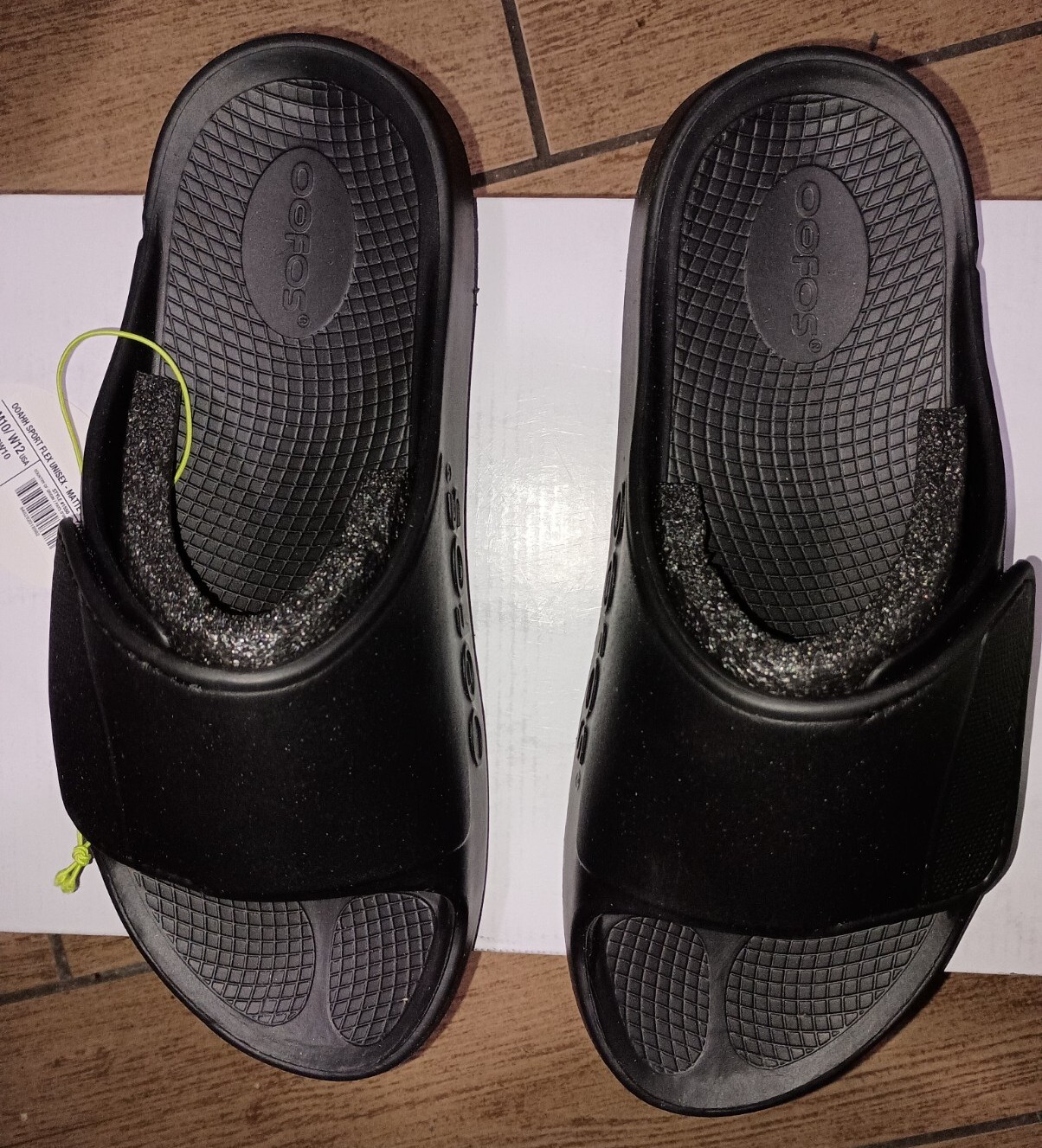 OOFOS Ooahh Sport Flex Unisex Slides Style#1550 Matte Black Men’s Size 13