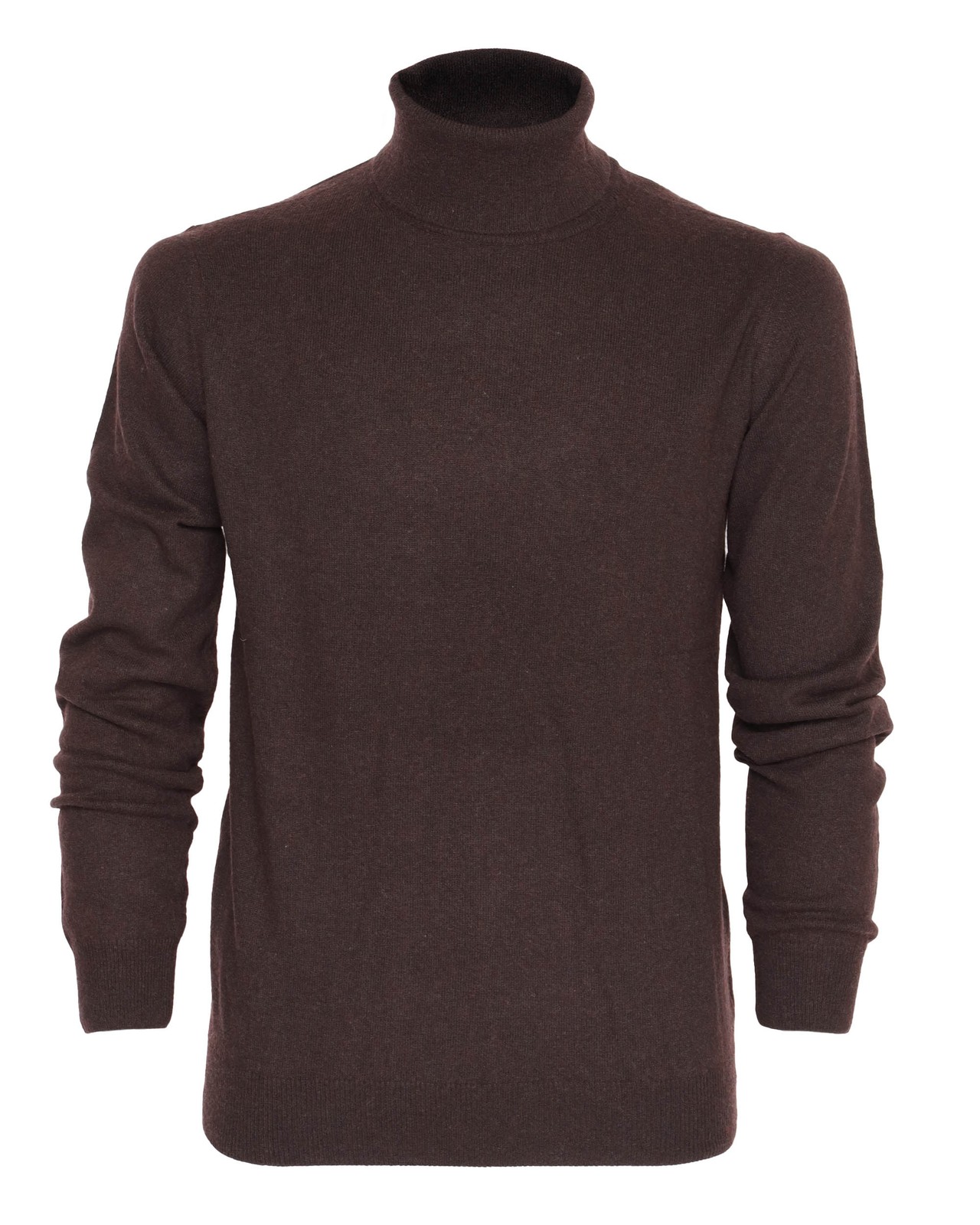 NWT EZZELINO SWEATER wool cashmere turtleneck brown 2-ply luxury Italy L
