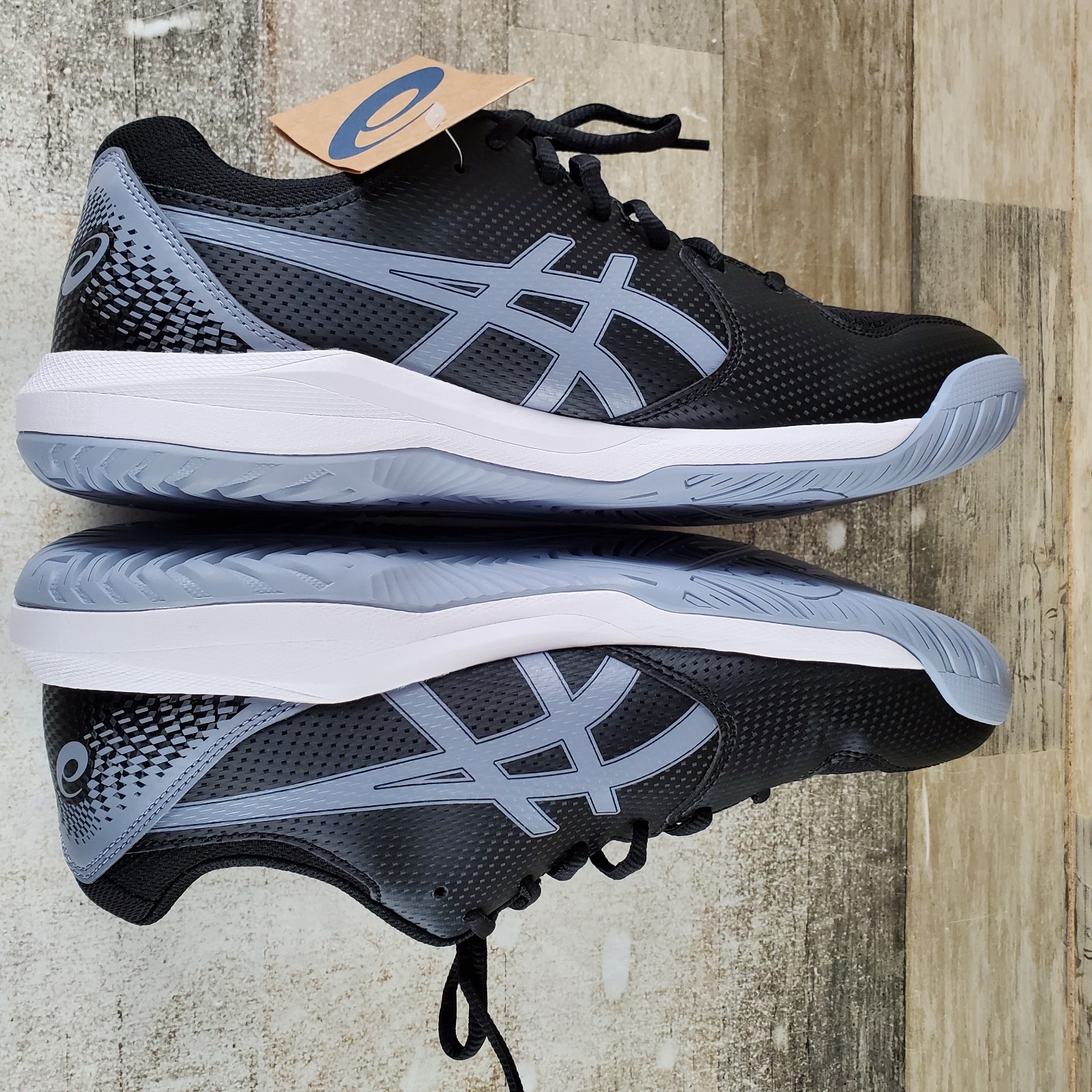 ASICS GEL Dedicate 8 Mens Shoes Sz 11 Tennis Athletic Black Tuna Blue Sneakers