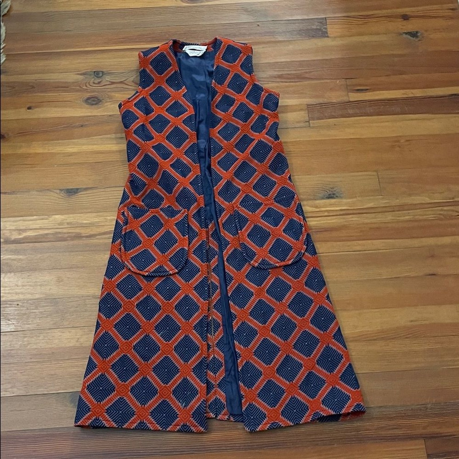 Miss Magnin Susan Thomas for Trevira VTG Sleeveless Duster Jacket Womens Size 12