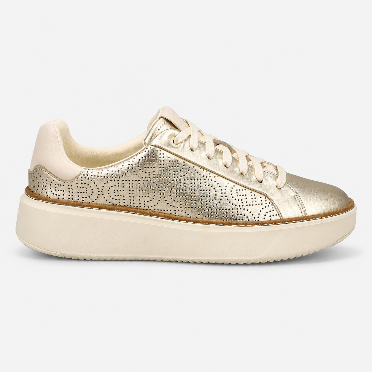 Cole Haan GrandPro Women Sneakers Size 8.5B Gold Leather Platform Low Top Shoes