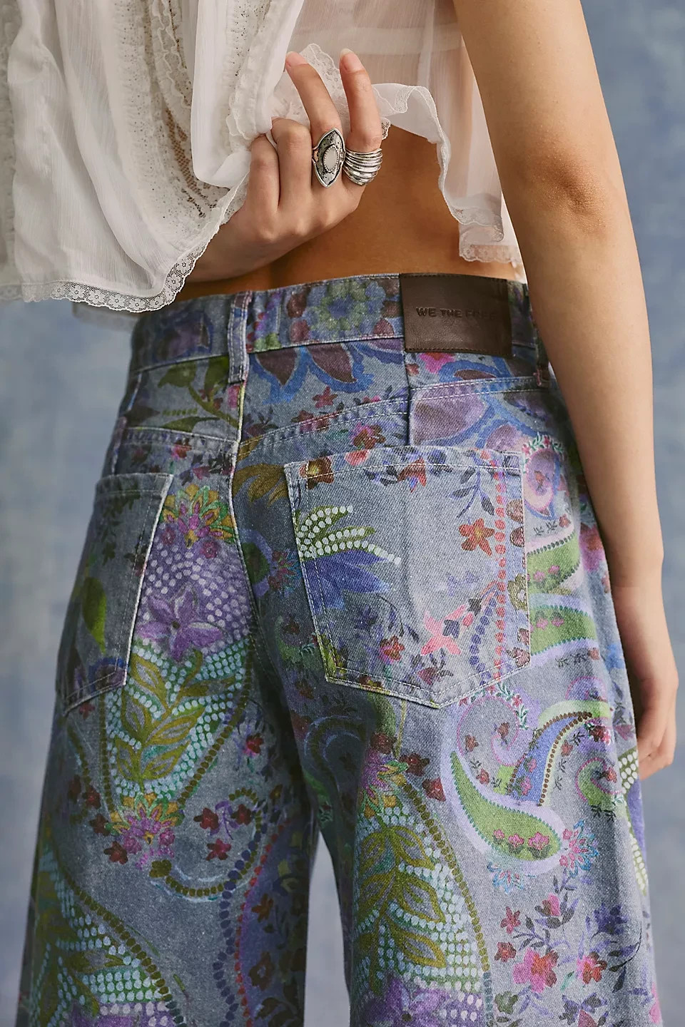 Freepeople – Women, We The Free Alter Ego Wide-Leg Printed Jeans – SALE OFF