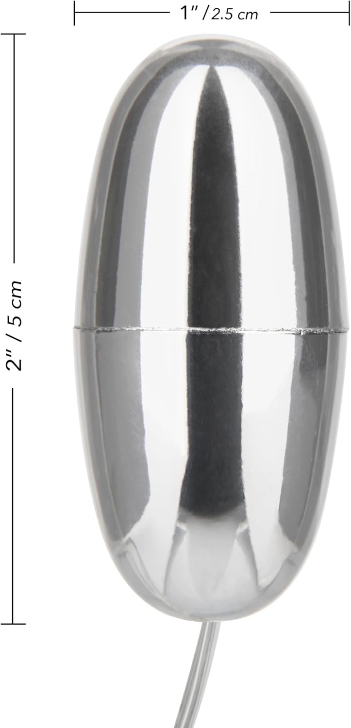 CalExotics Slim Teardrop Bullet Vibrator, easy controller and Silver