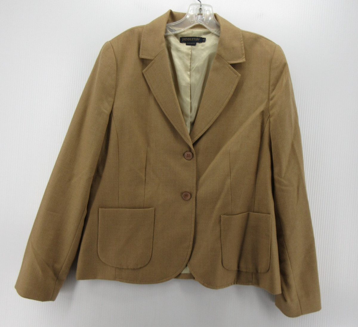 Pendleton Blazer Women 14 Brown Virgin Wool Jacket Coat Career Office USA Made