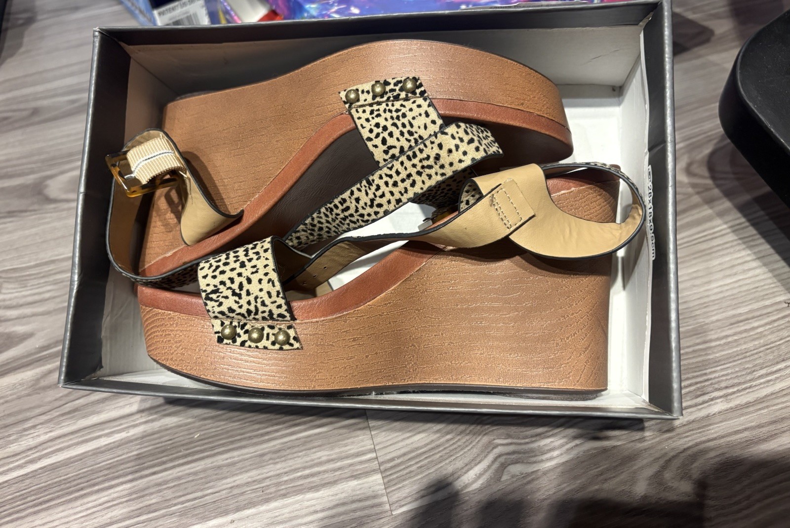 MIA Senna Women’s Animal Print Wedge Sandals Polyurethane US 9 Buckle