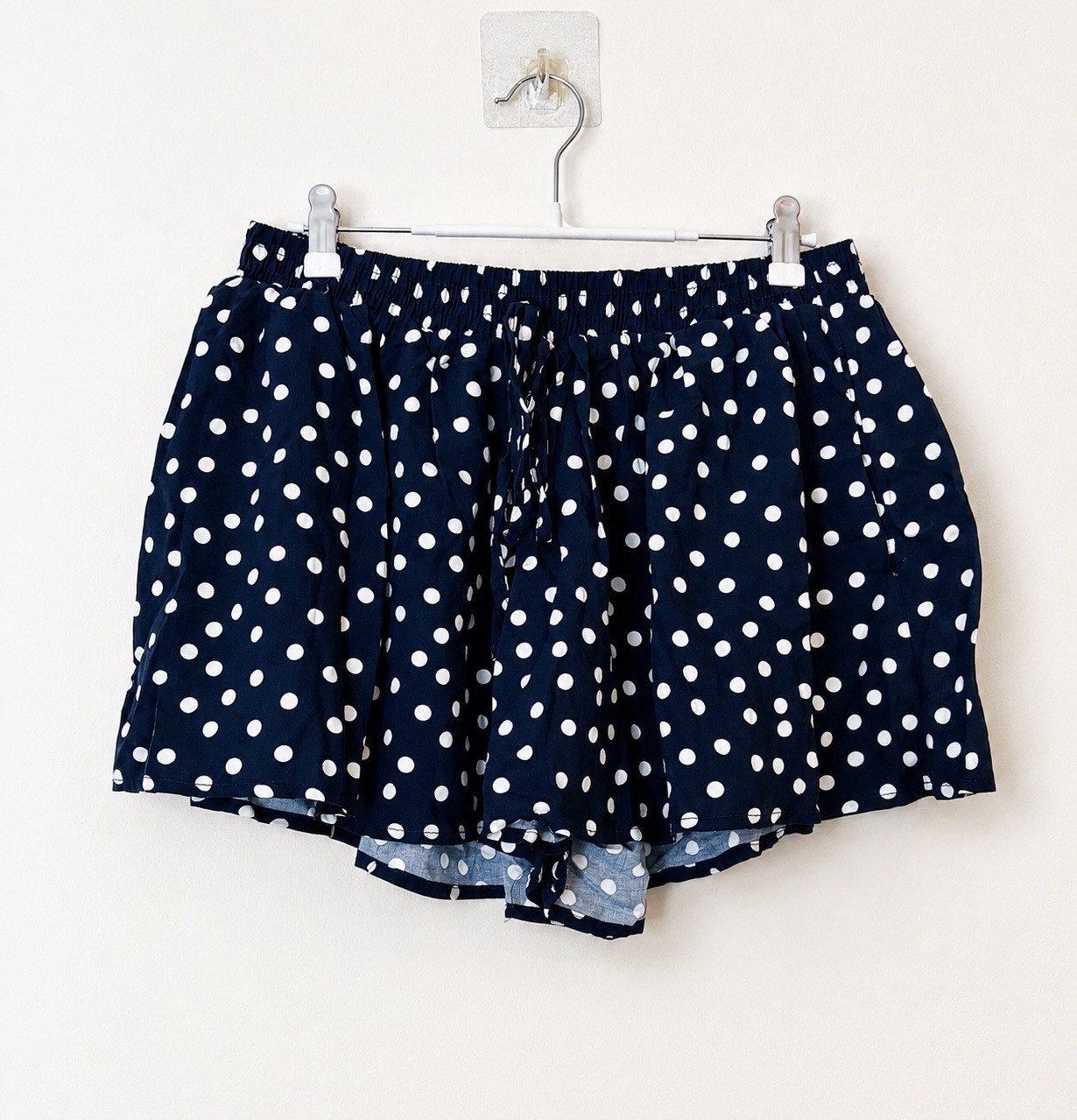Sinsay Navy Polka Dot Summer Shorts With Pockets Size S