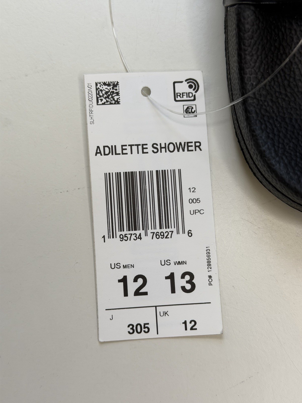 Adidas Adilette Shower Slides Black White Men’s Size 12 NWT