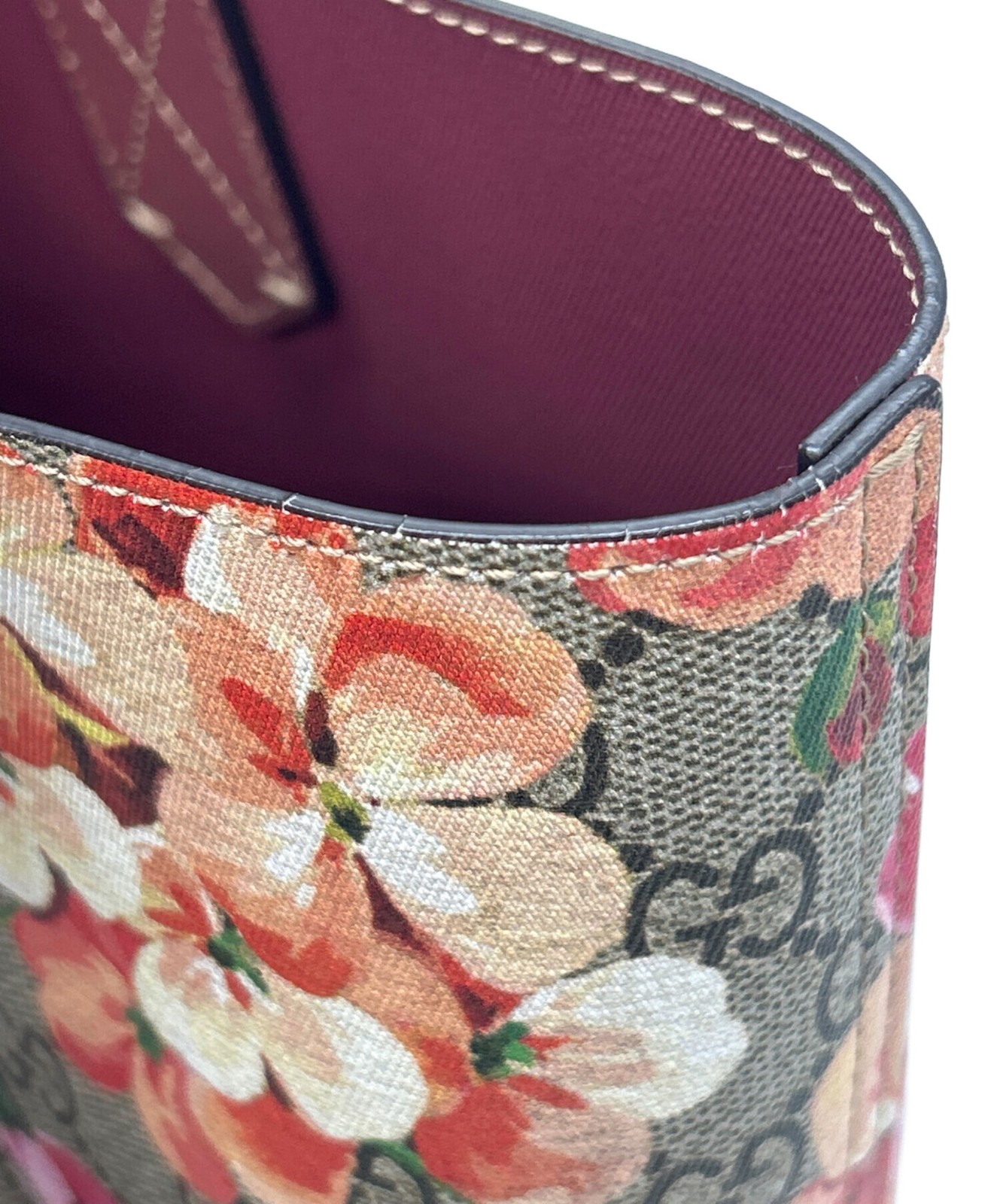 Gucci GG Blooms Reversible Tote Bag Beige Red Women’s Pre-owned Italy 372613