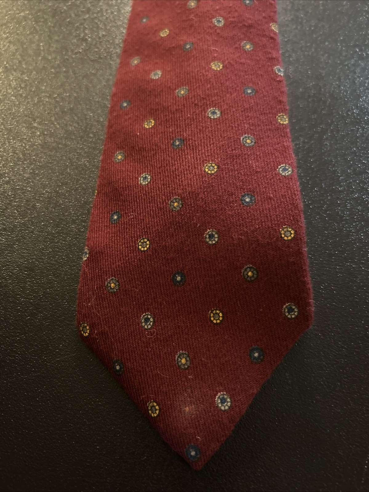 Vintage Cambridge Collection Wool Tie Foulard USA Necktie 53 X 3.25