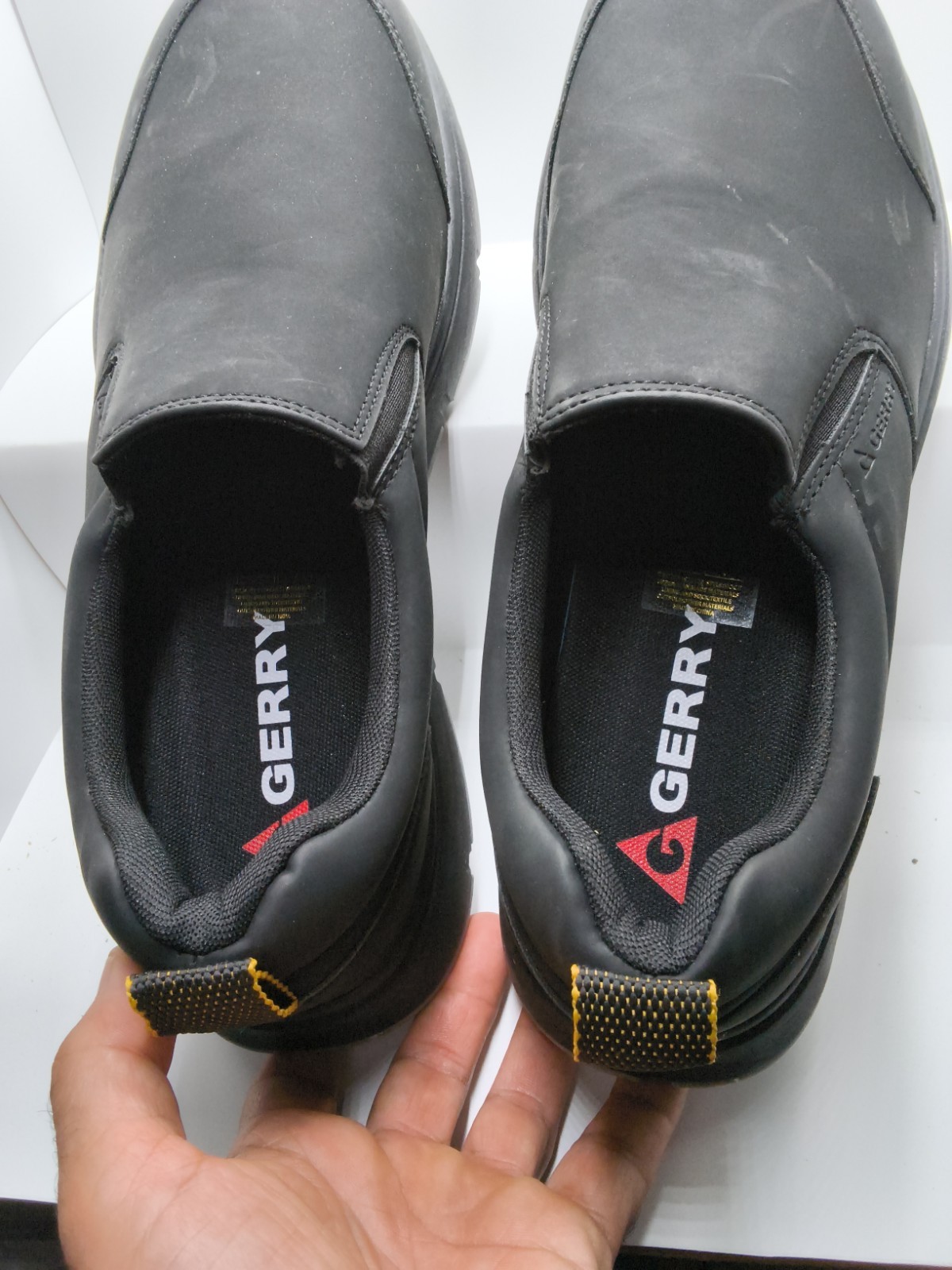 Gerry Moc II Slip-On Shoes Men’s Black Leather Lightweight Casual Walking – 13