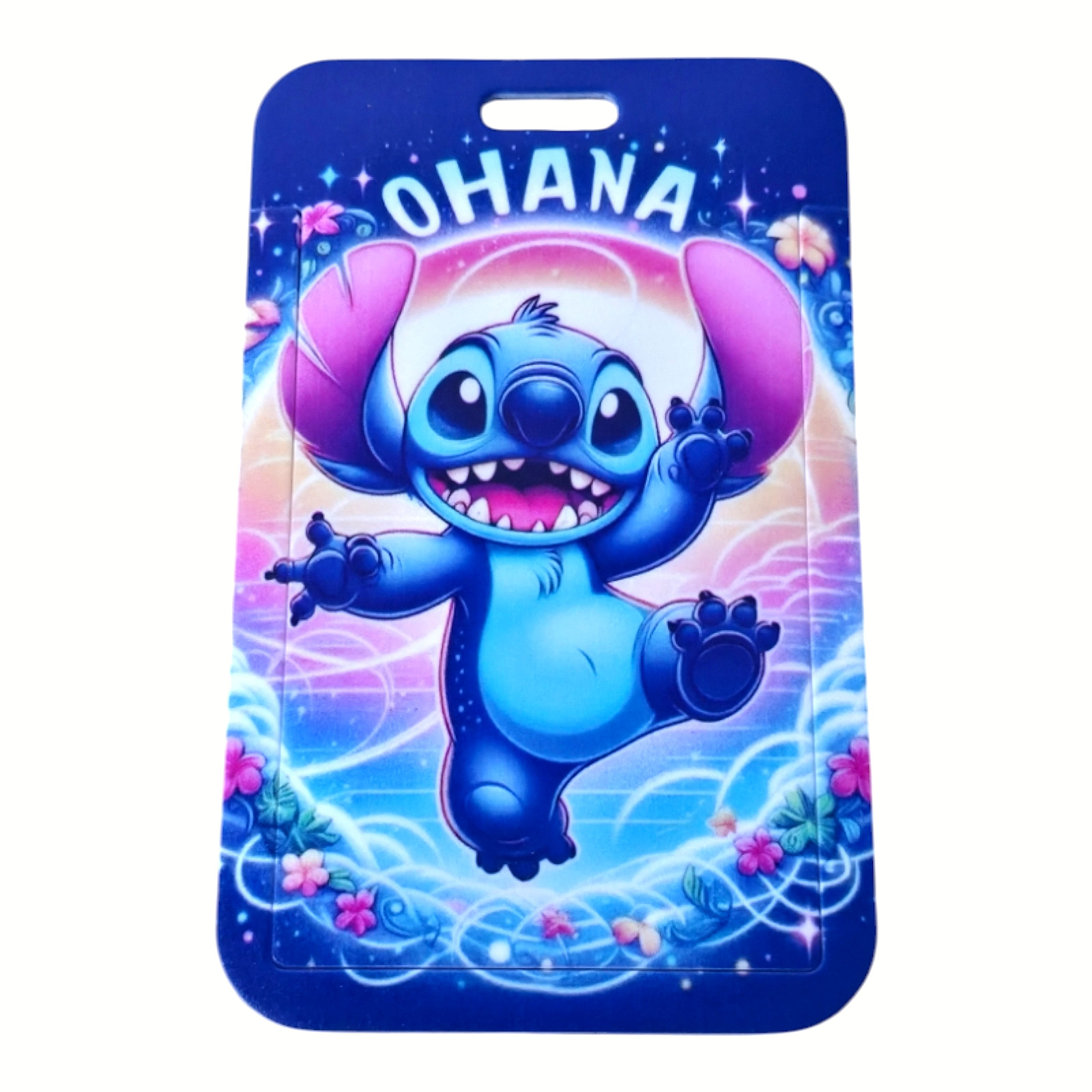 Disney Stitch Lilo & Stitch Cartoon Character Blue Lanyard ID Badge Holder
