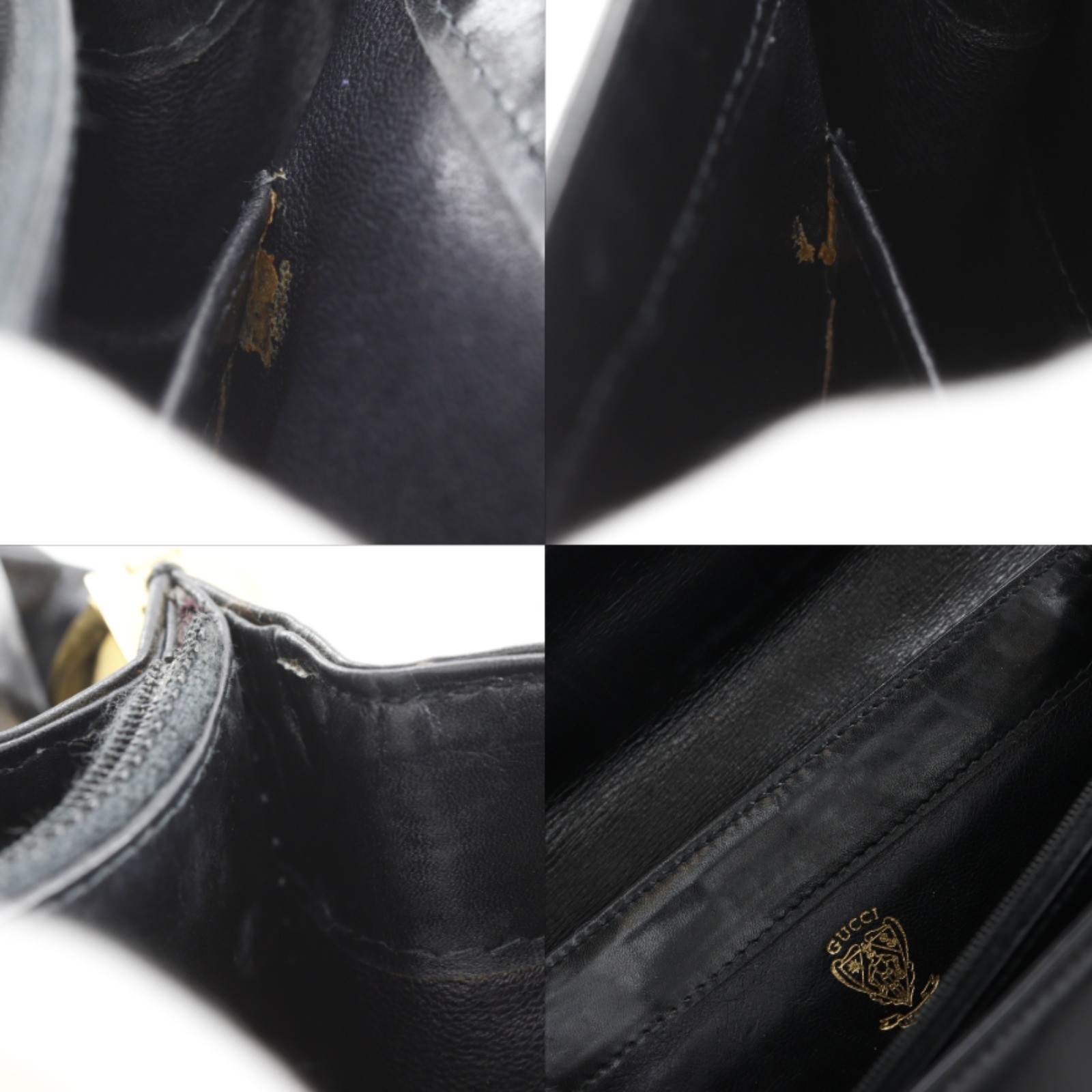 GUCCI Old Gucci Shoulder Bag vintage black Calfskin Women