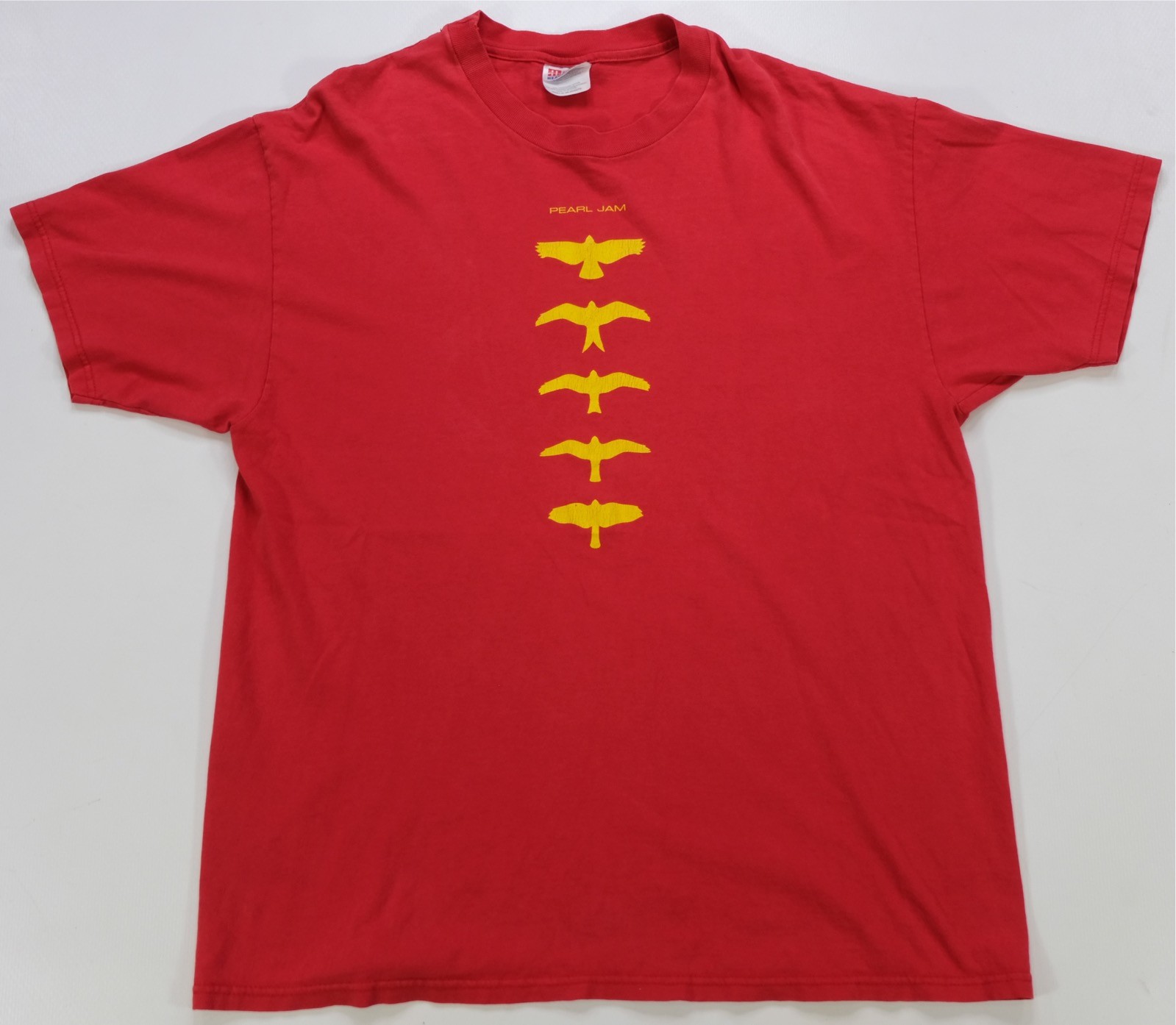 Rare VTG Pearl Jam 1998 Yield Tour Birds Graphic T Shirt 90s Rock Band Red SZ XL