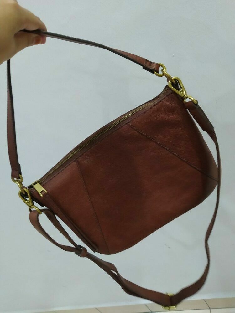 Fossil Skylar Crossbody Shoulder Bag Brown Leather SHB2656213 NWT $180 Brandy