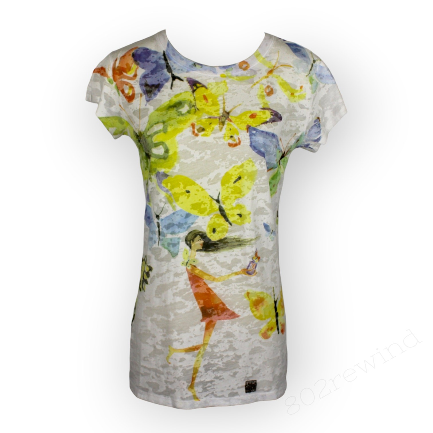 Masha Dyans Butterfly Dragonfly Union T Shirt XL Watercolor Graphic Slub