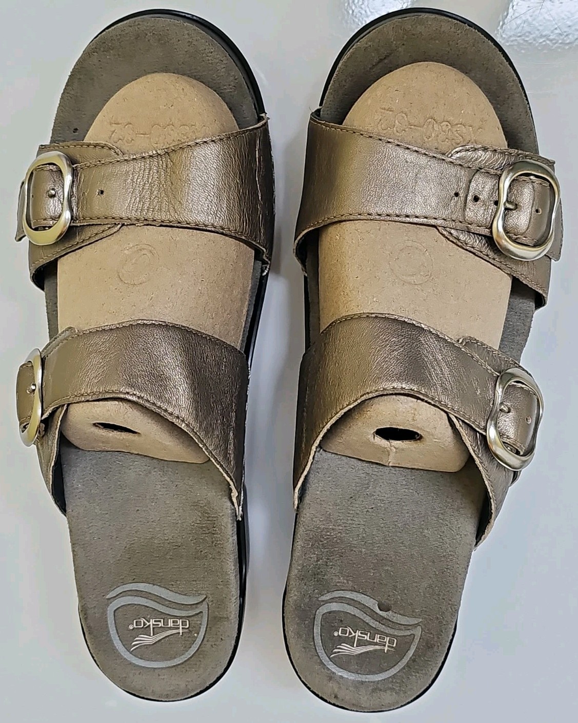 Dansko Sophie Platform Sandals Silver Metallic & Black Women’s 41 US 10.5 Staps