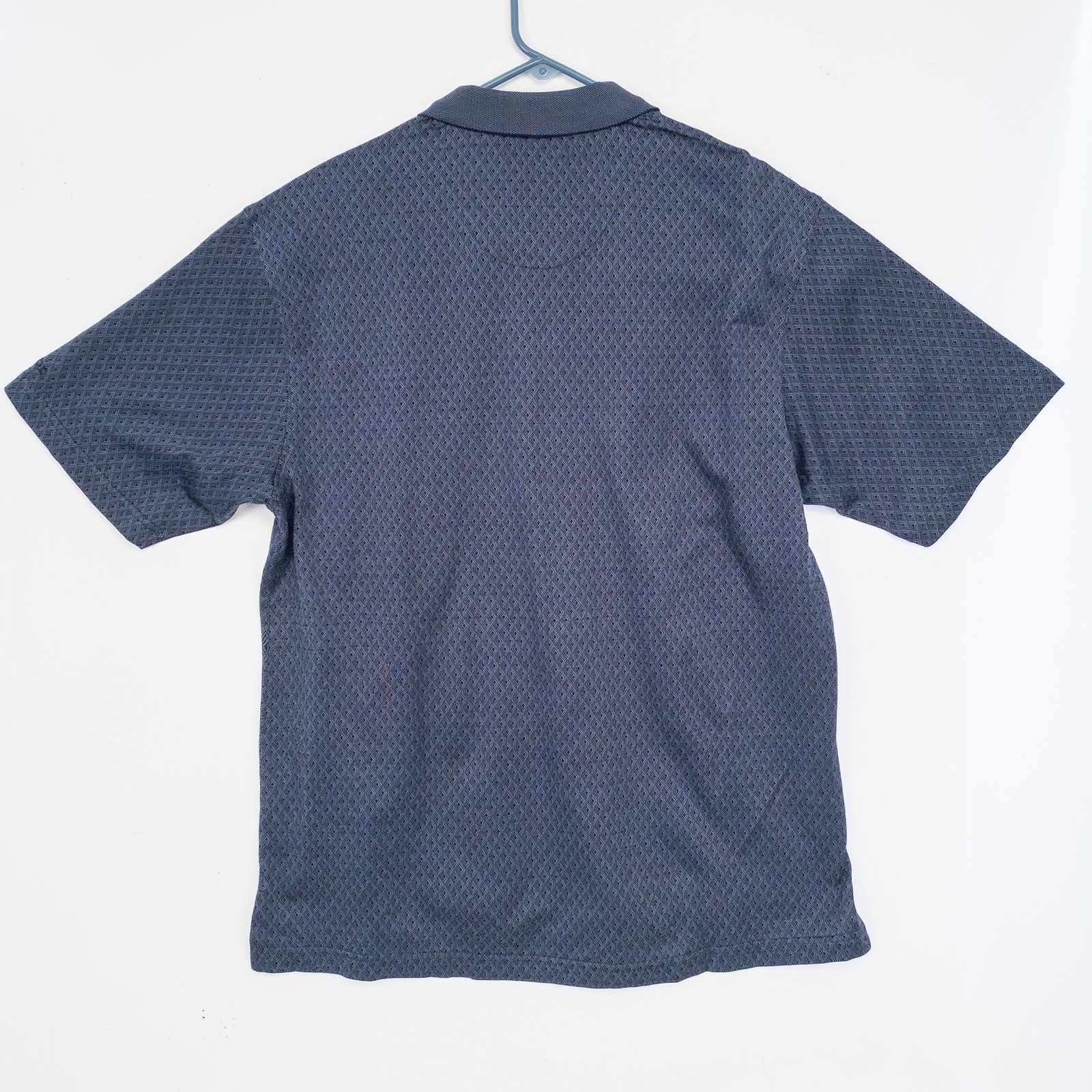 IZOD Golf Polo Shirt Mens Large Navy Blue Geometric Cool-FX 100% Cotton NWT