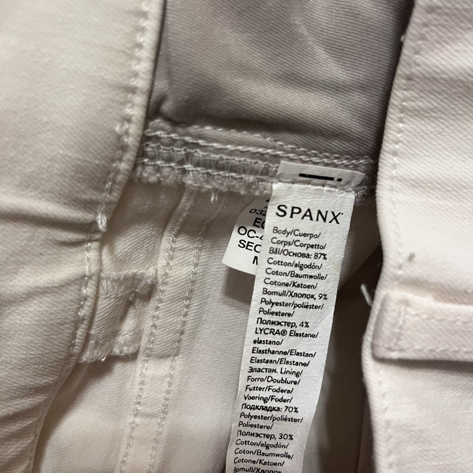 SPANX Women’s Wide-Leg Cropped Jeans Denim Stretch Button Fly Pockets Size M