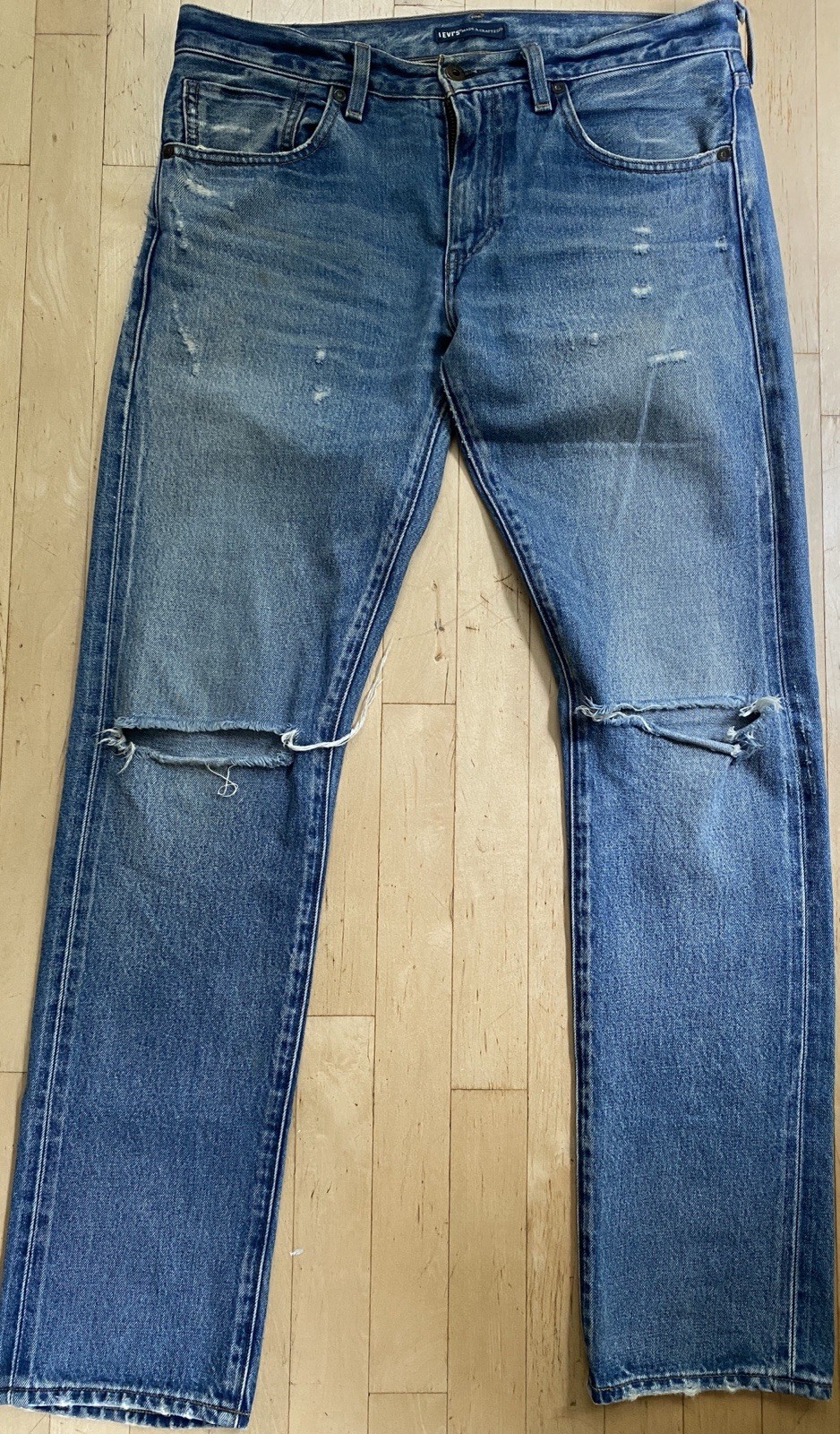 (2) Levi’s 511 Made & Crafted Destroyed Japan Selvedge 32×32 Jeans + 510 31×32